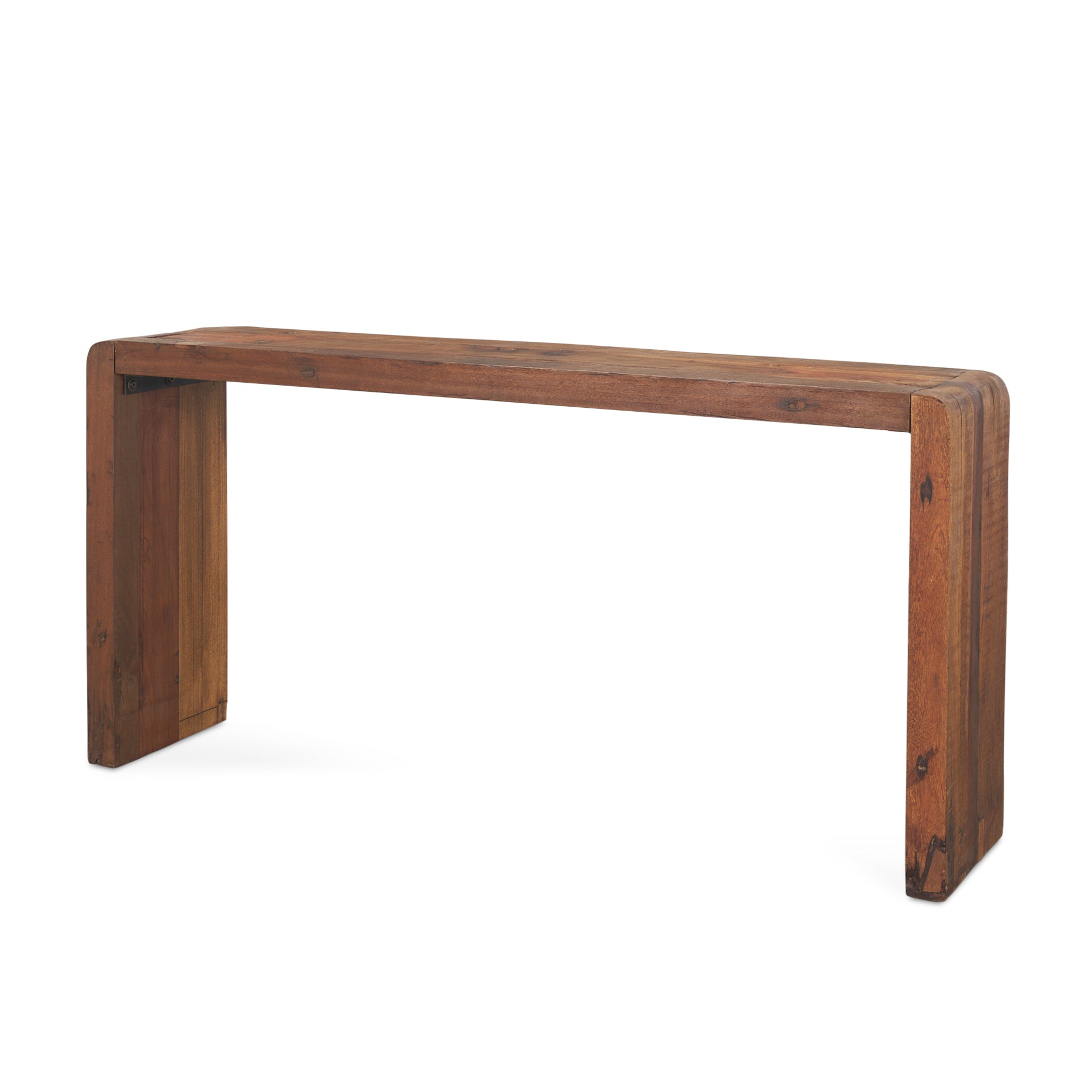 Mesa consola Estelle de madera recuperada rústica marrón