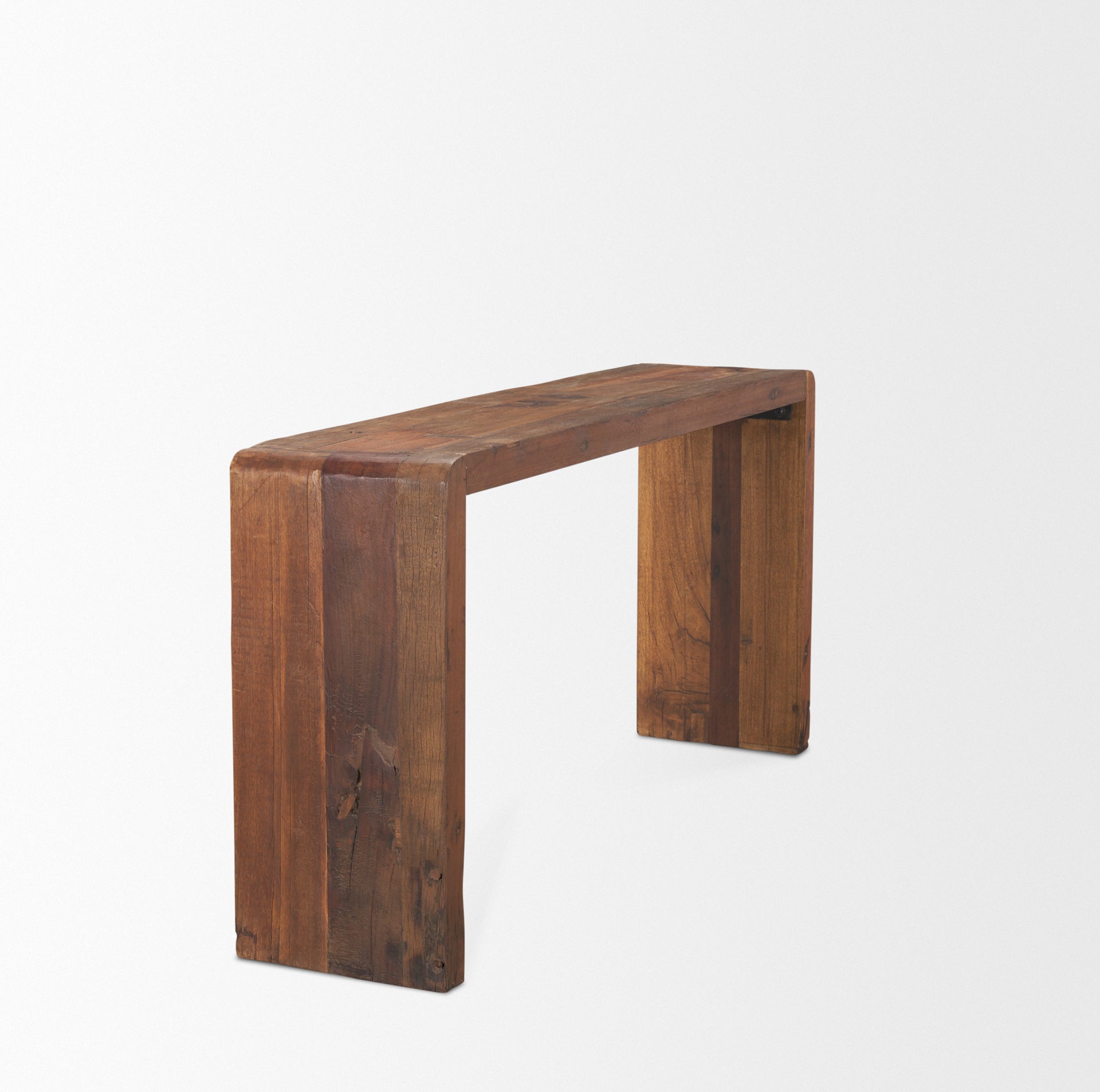 Mesa consola Estelle de madera recuperada rústica marrón