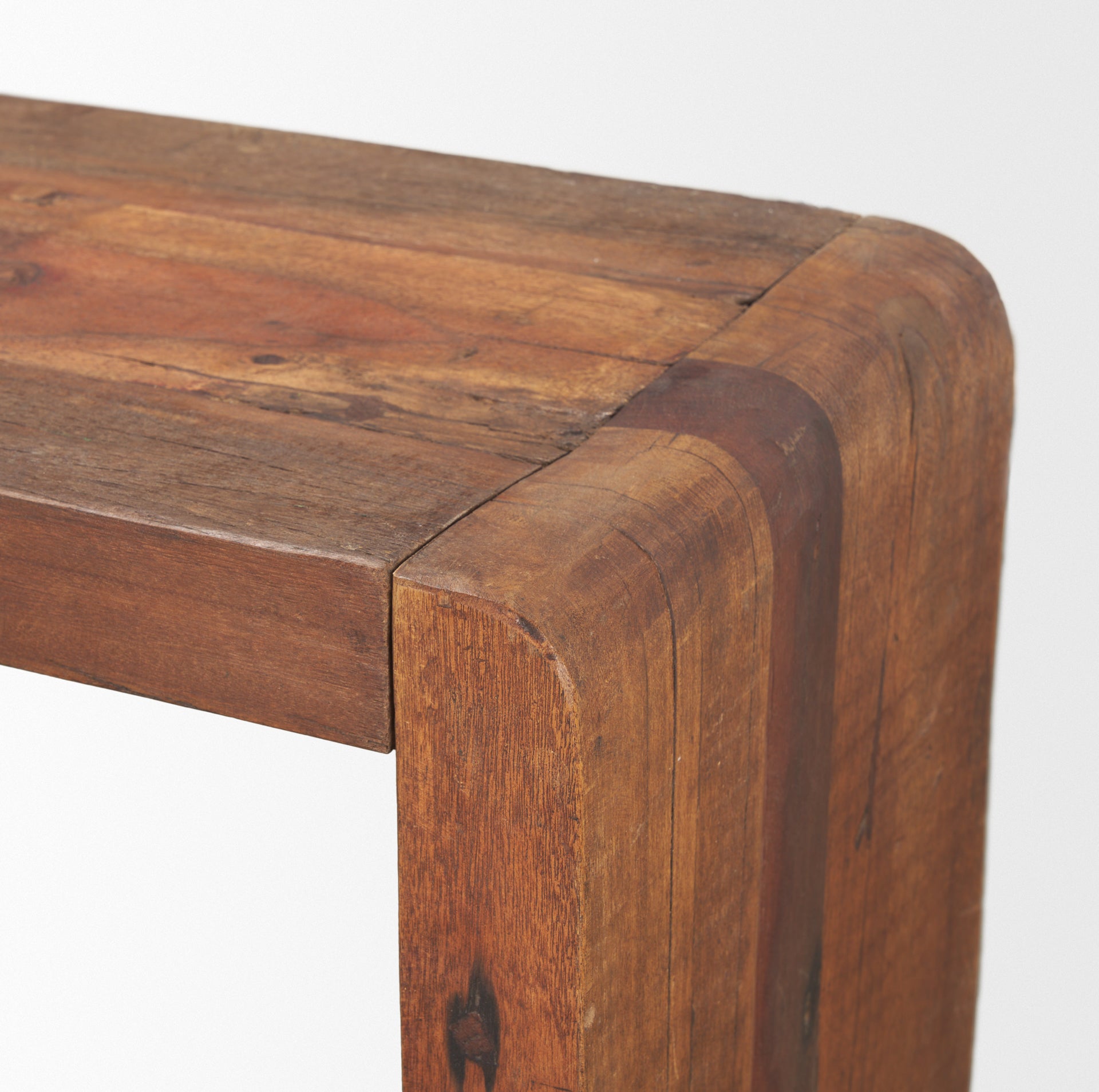 Mesa consola Estelle de madera recuperada rústica marrón