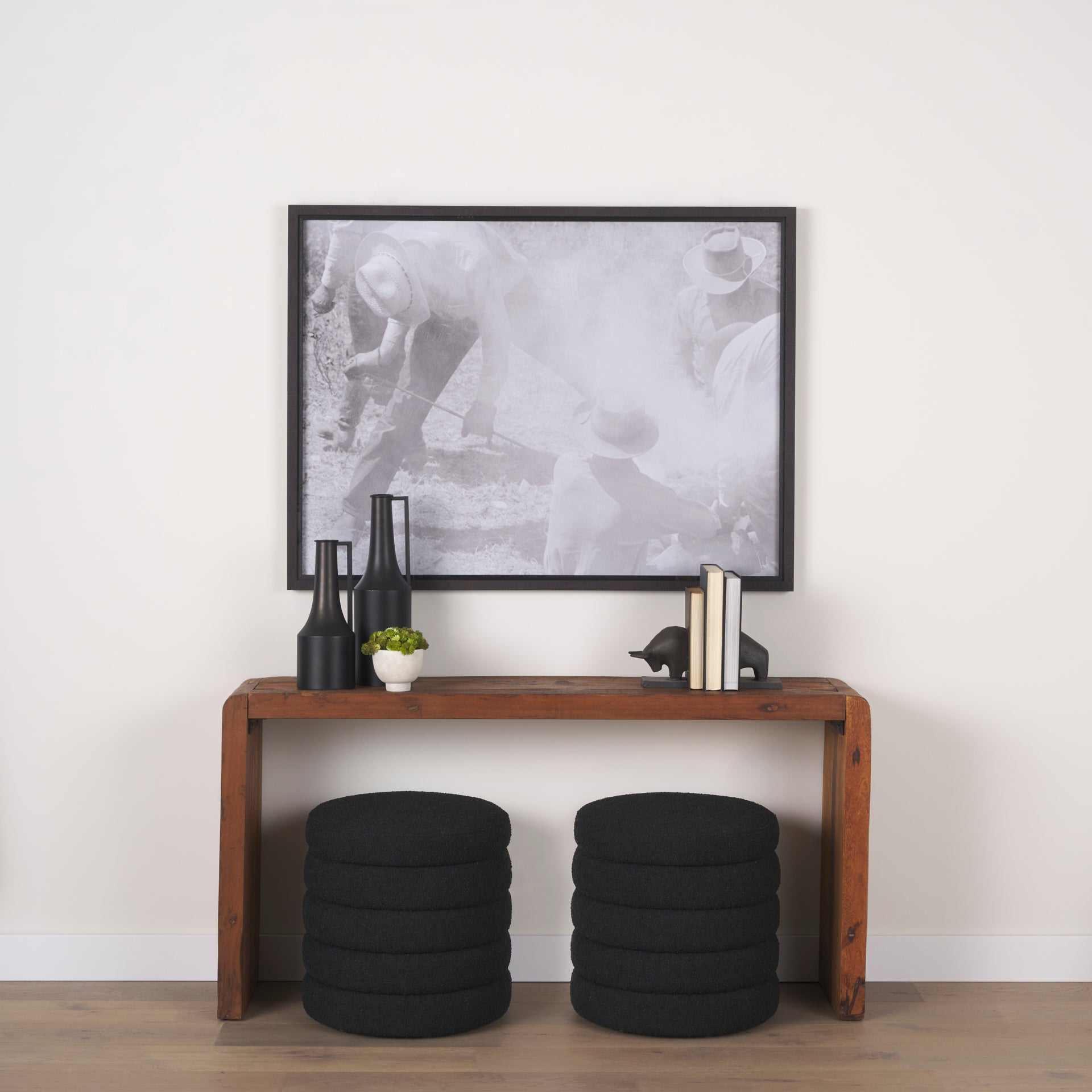 Mesa consola Estelle de madera recuperada rústica marrón