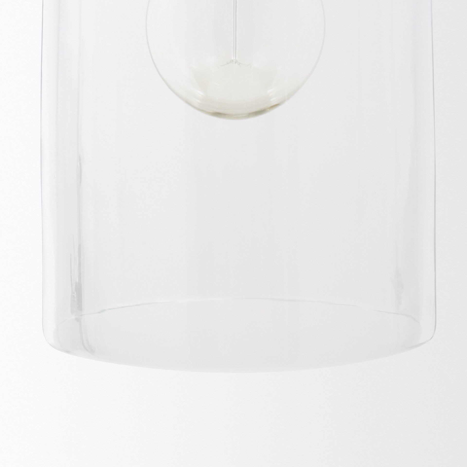 Lámpara colgante Sadah alta de vidrio soplado transparente con metal dorado