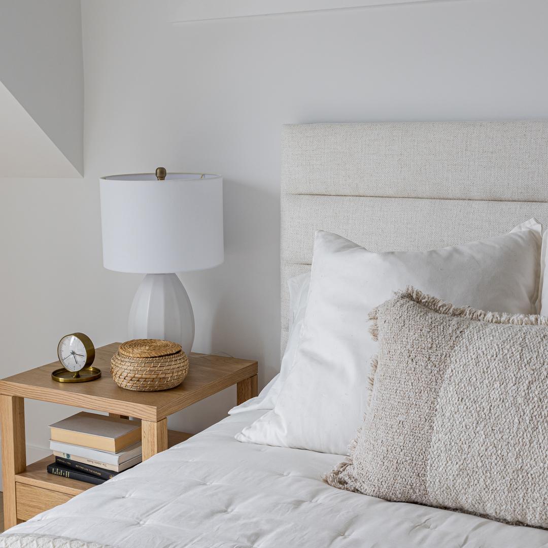 Cama doble alta Justin con almacenaje - Crema