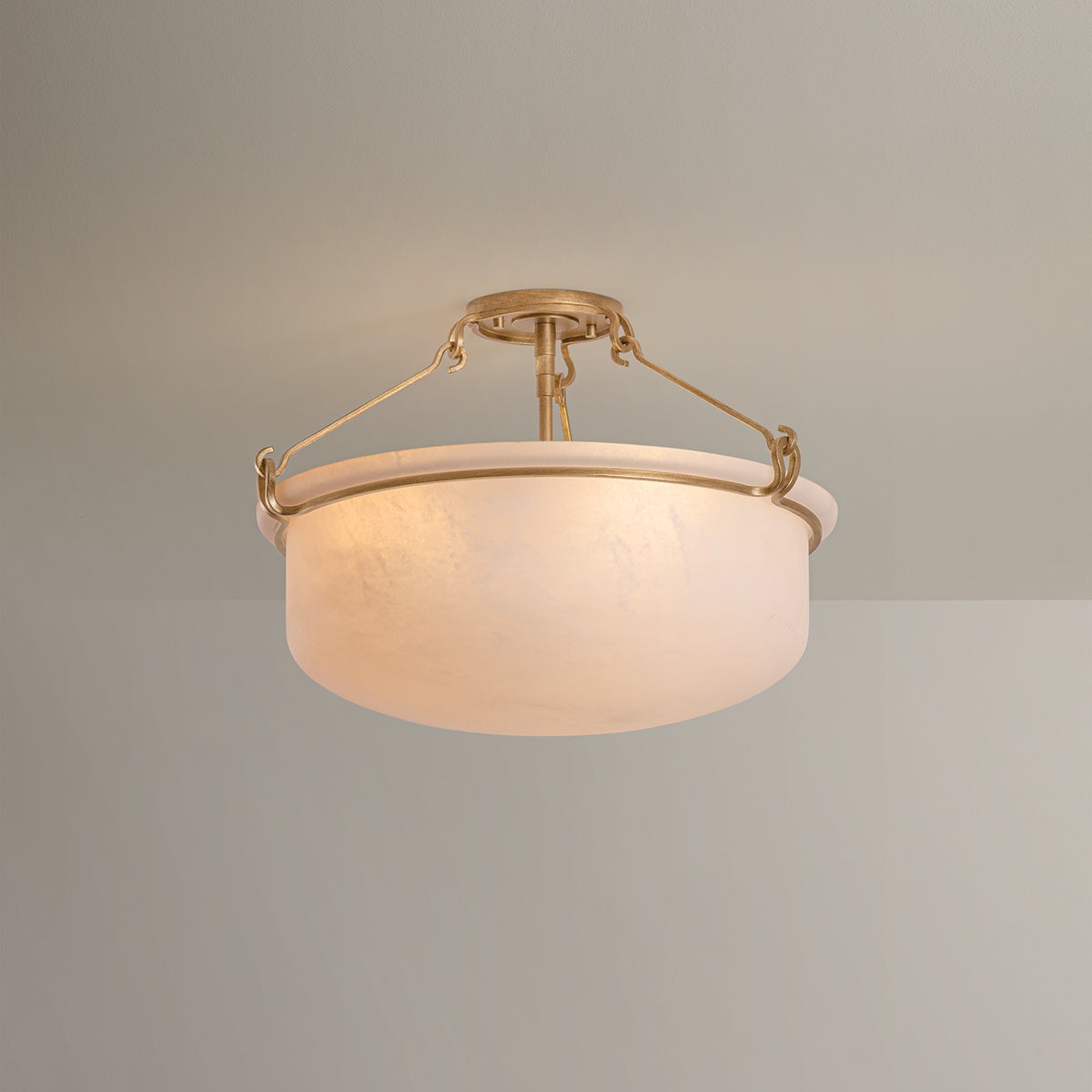 Lowerre Semi Flush 21.75" shown from a second angle to highlight the shade profile and mounting canopy.