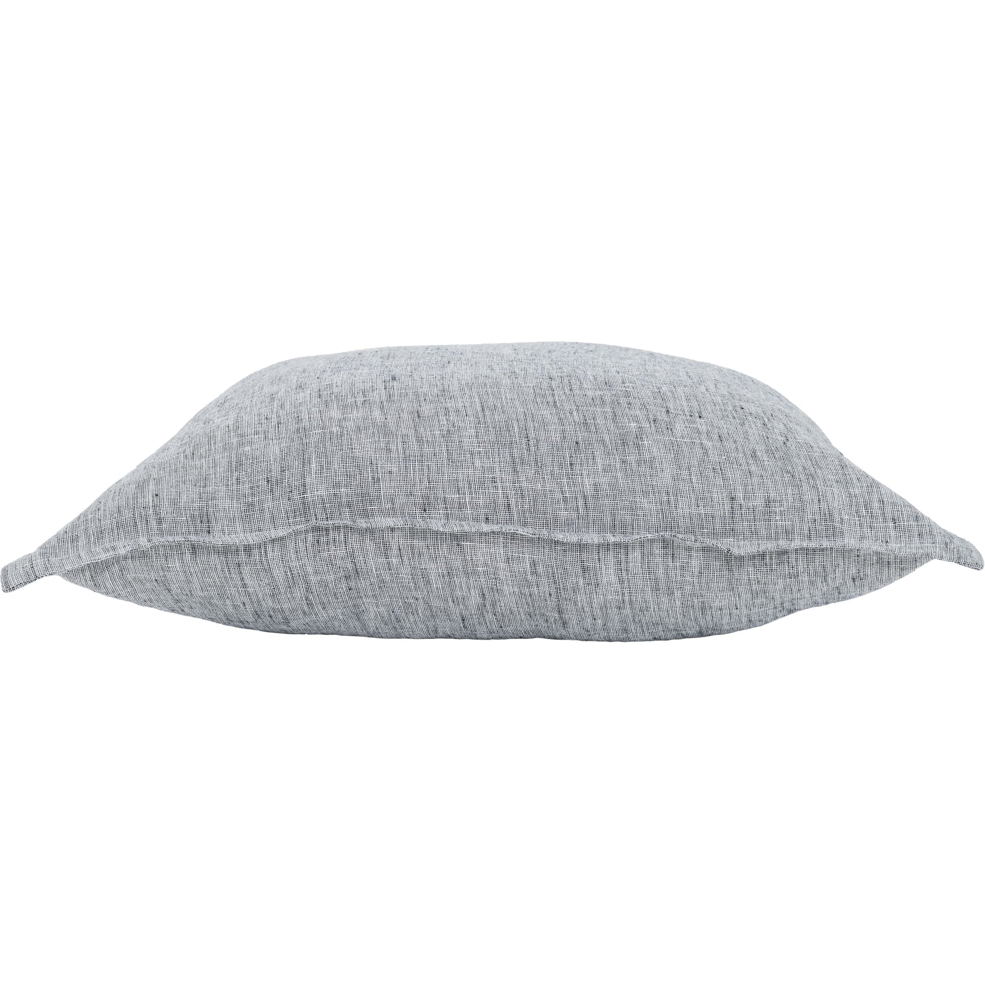 Falcon pillow in light gray fabric with a textured pattern, showcasing a soft, plush design from a side view.