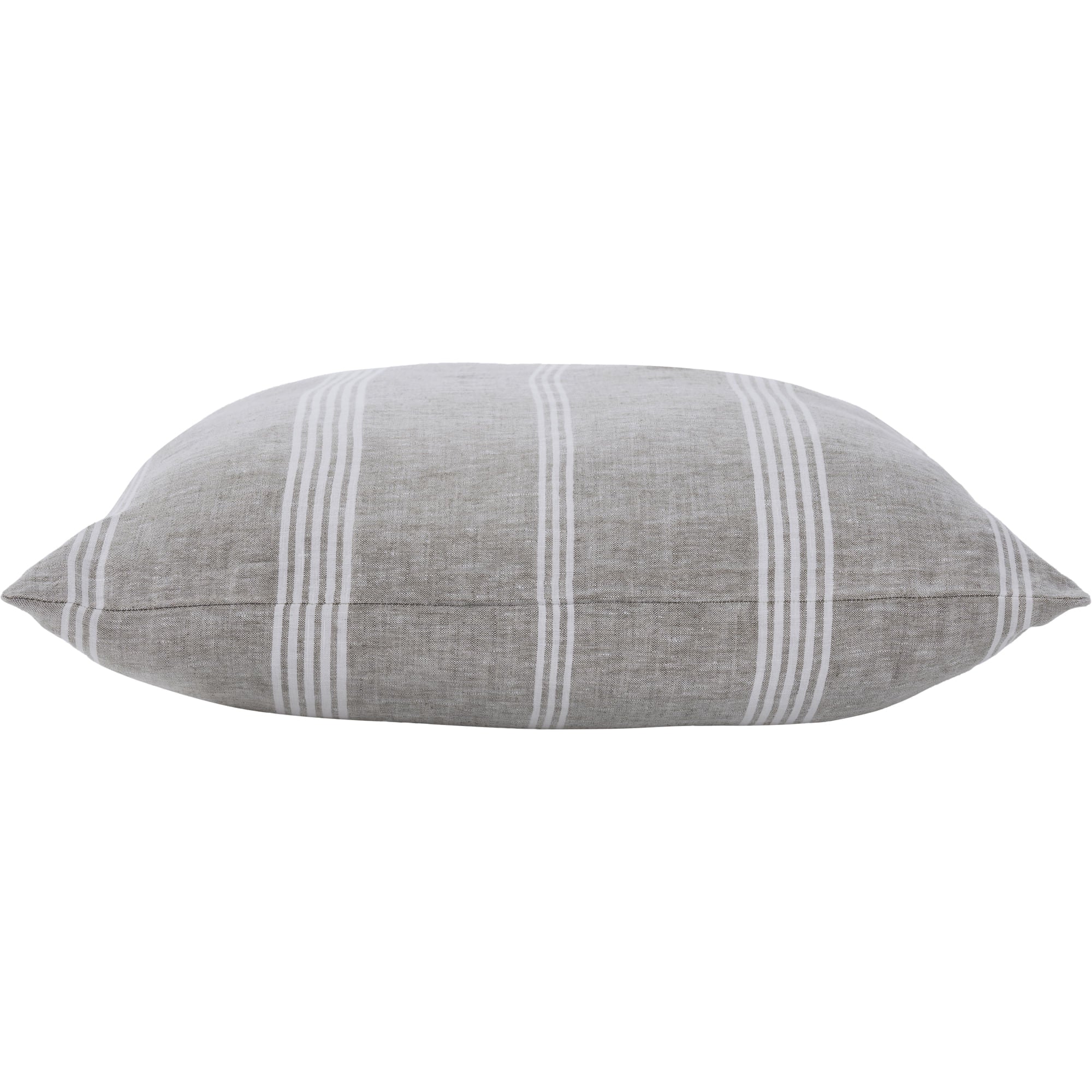 Damari pillow in light gray fabric with white stripes, showcasing a soft, textured surface and a flat profile.
