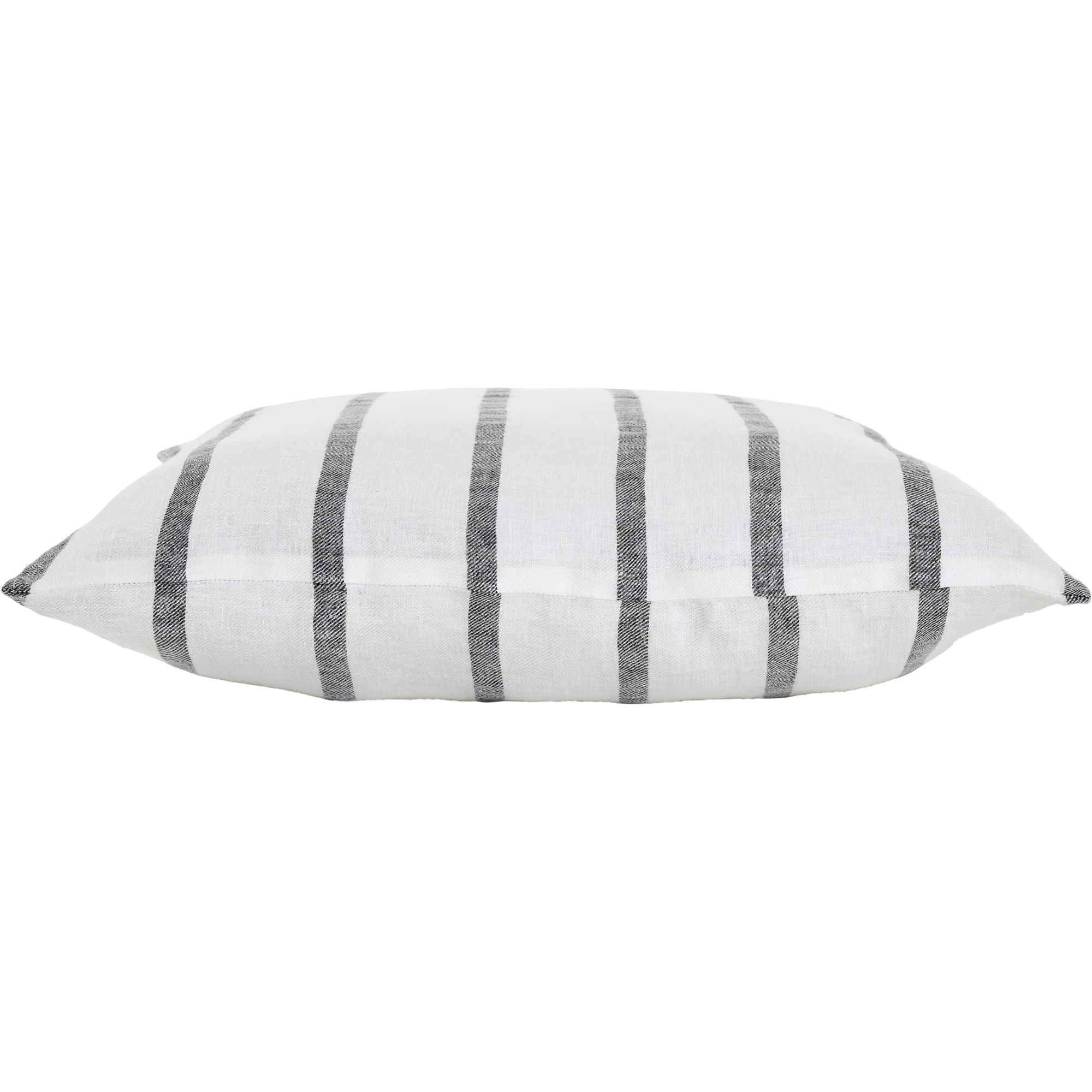 Nimah pillow featuring a white fabric with gray striped pattern, showcasing a soft, rectangular design.