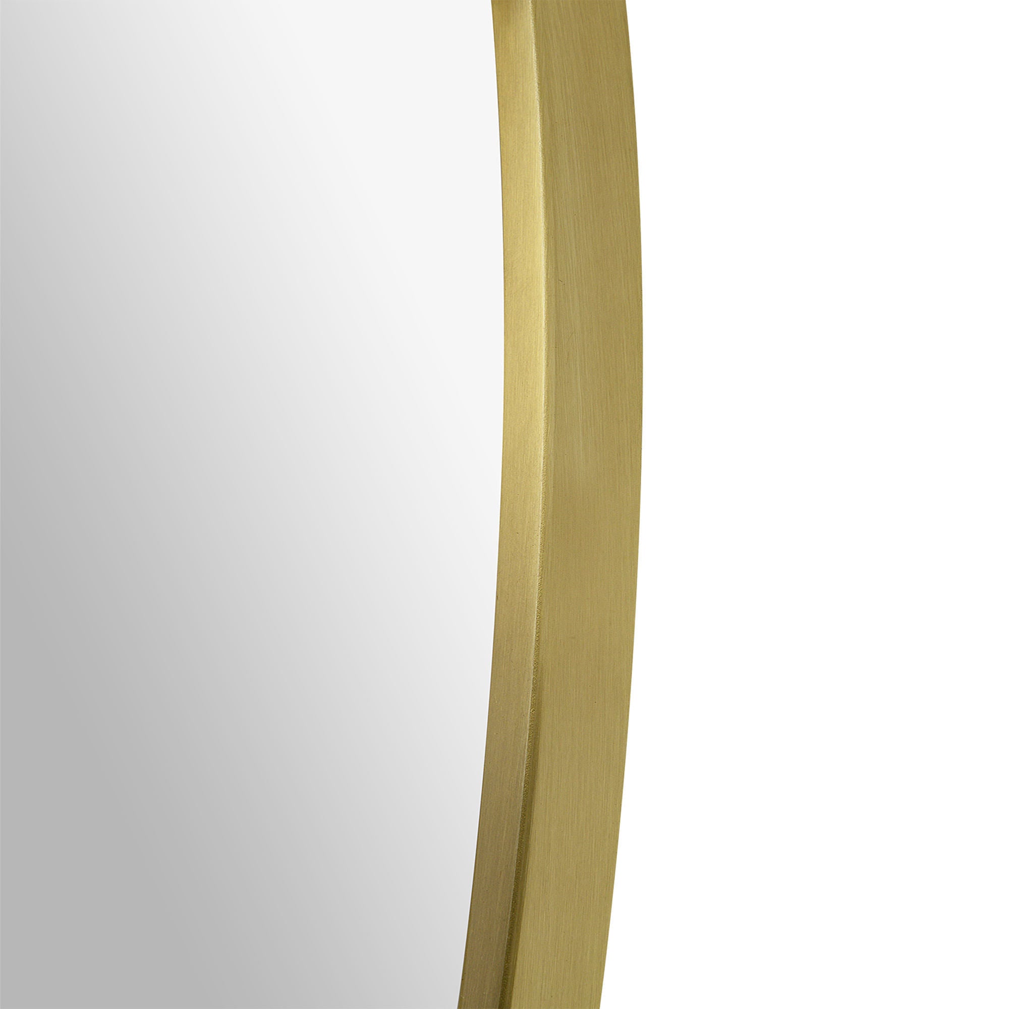 Side view of Grady mirror highlighting the elegant gold frame and reflective glass.