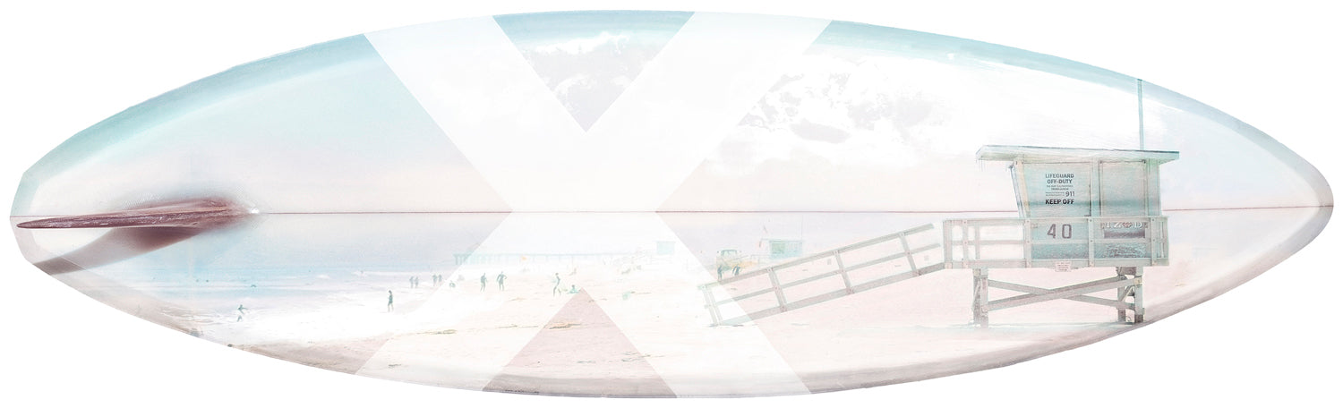 side view of Surfboard Lifeguard Station luxury Artwork