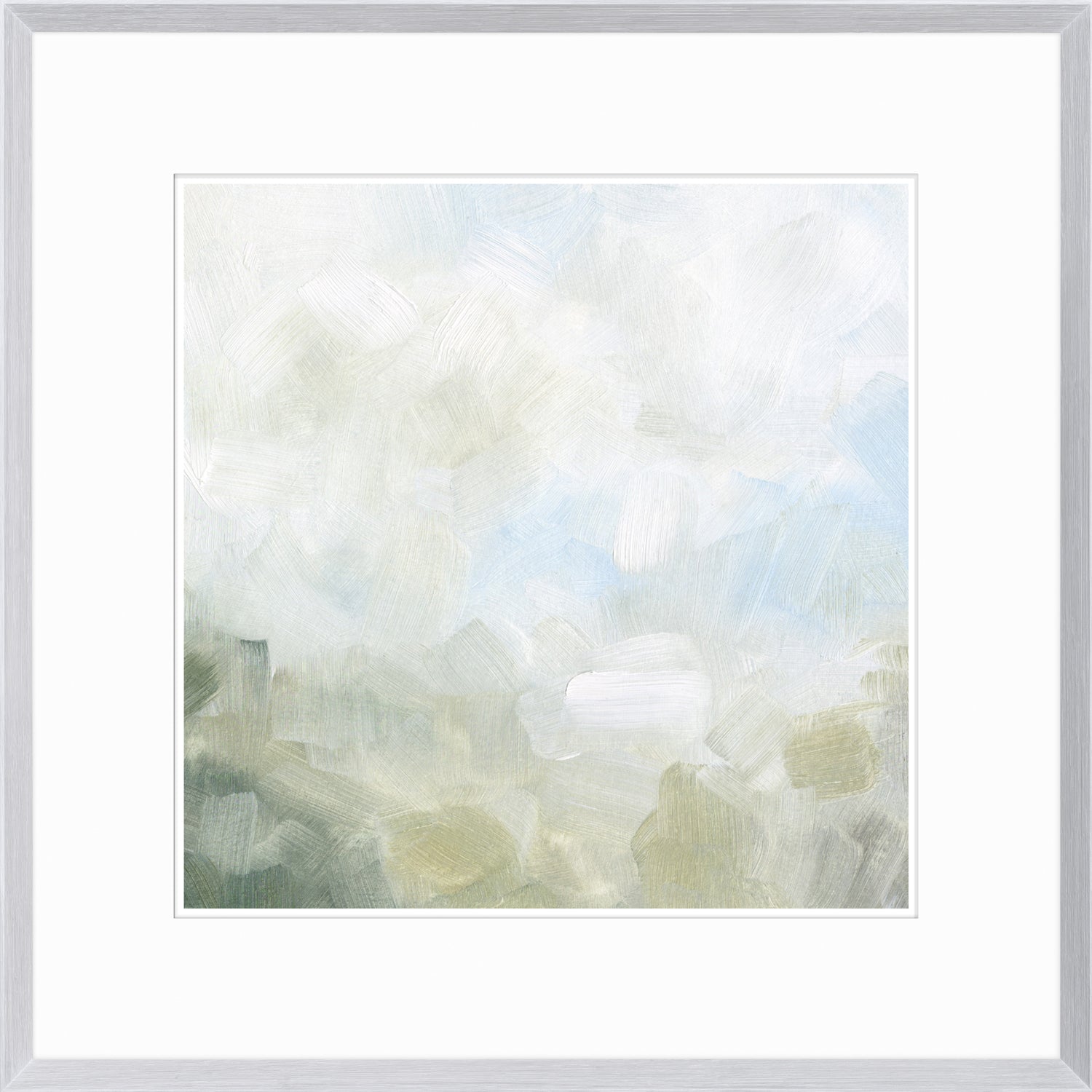 Distant Haze III wall art featuring soft pastel colors and abstract brush strokes
