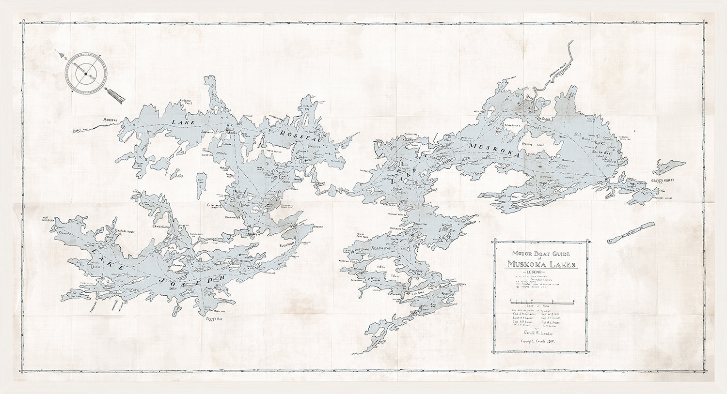 Mapa – Guía de lanchas motoras de los lagos Muskoka