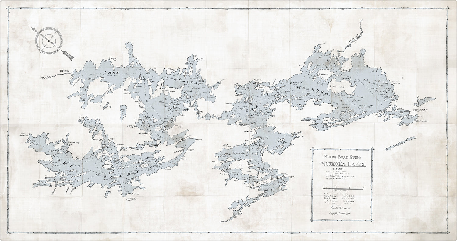 Mapa – Guía de lanchas motoras de los lagos Muskoka