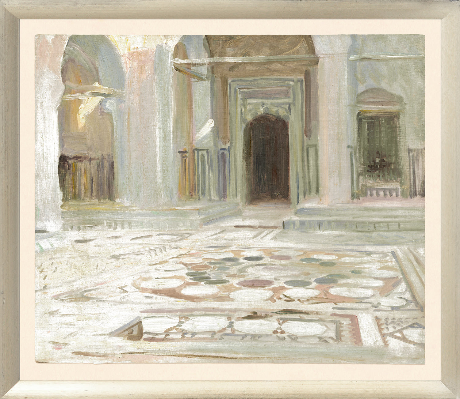 Collection 08 – Cairo, 1891 wall art featuring soft pastel colors and intricate floor patterns.