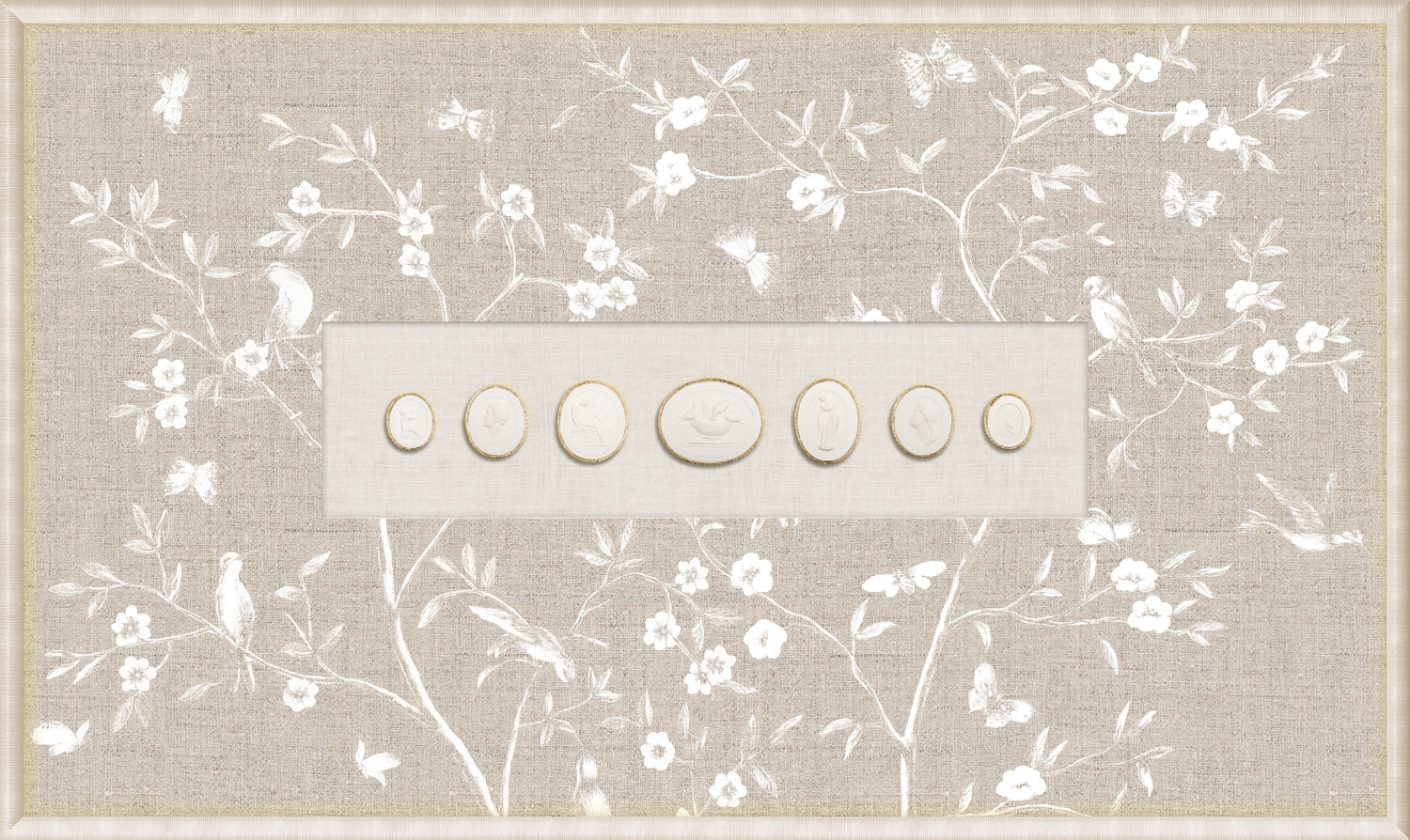 Grand Tour Intaglio – Linen Sanctuary III, Form I framed art print, 14.75 × 24.75 in