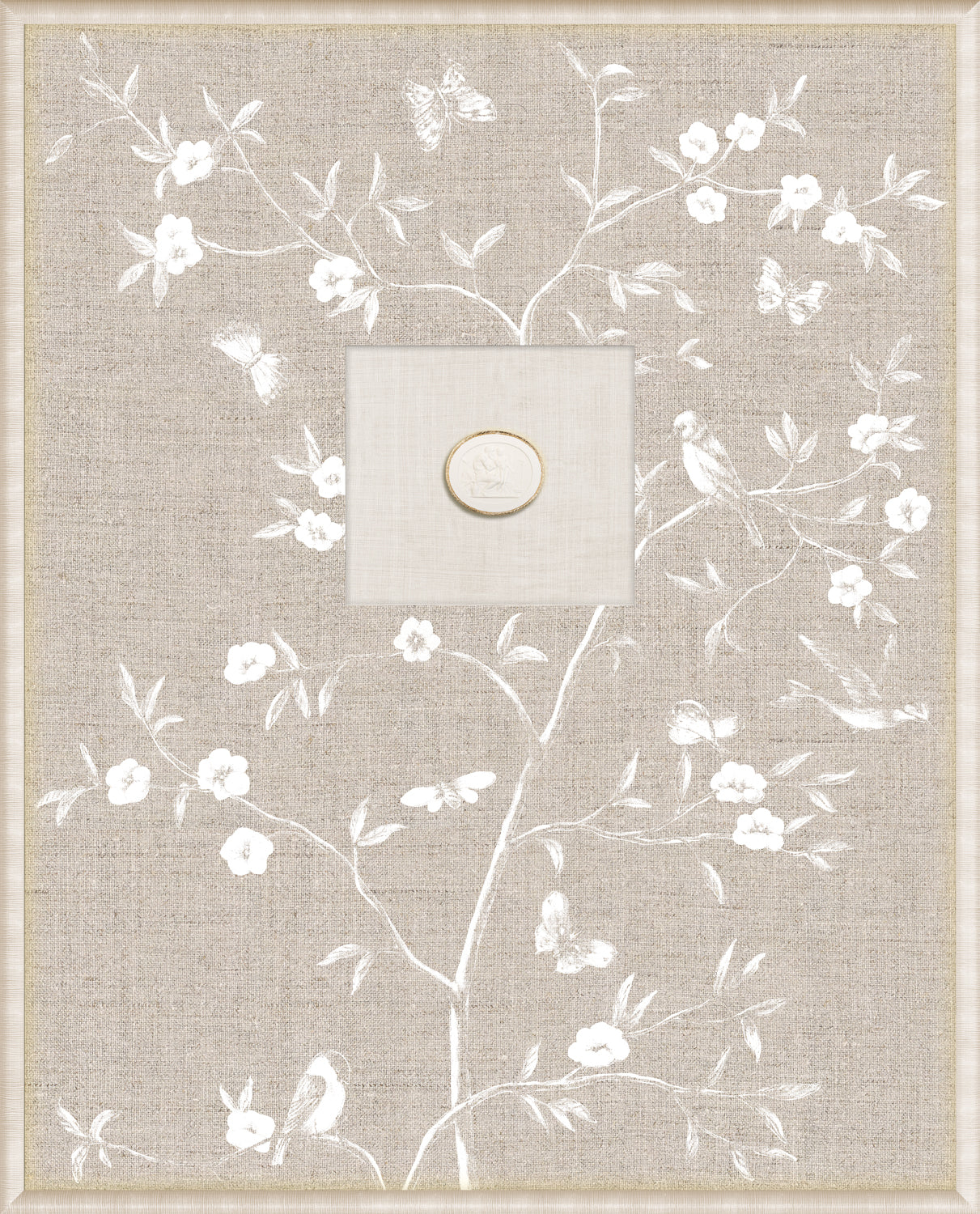 Grand Tour Intaglio – Linen Sanctuary II, Form XI framed art print, 16.75 × 20.75 in