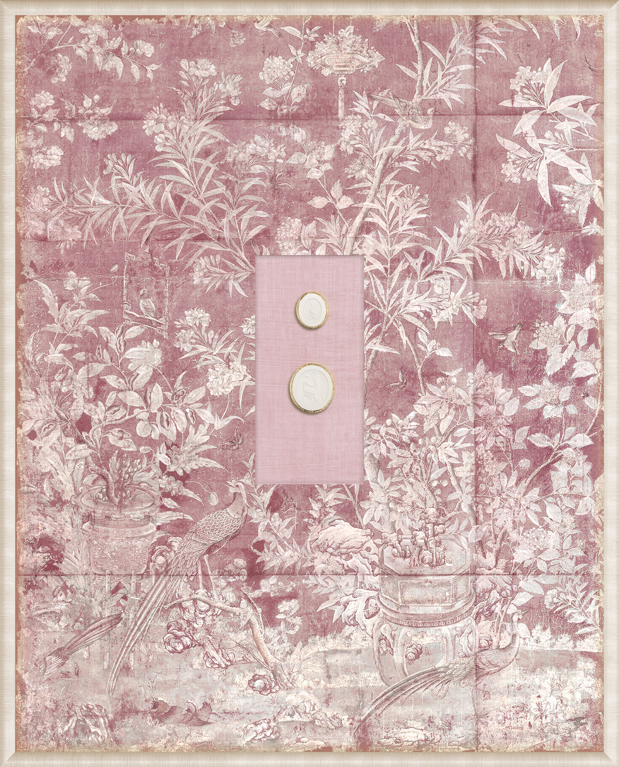 Grand Tour Intaglio – Blush Chinoiserie, Form IX framed art print