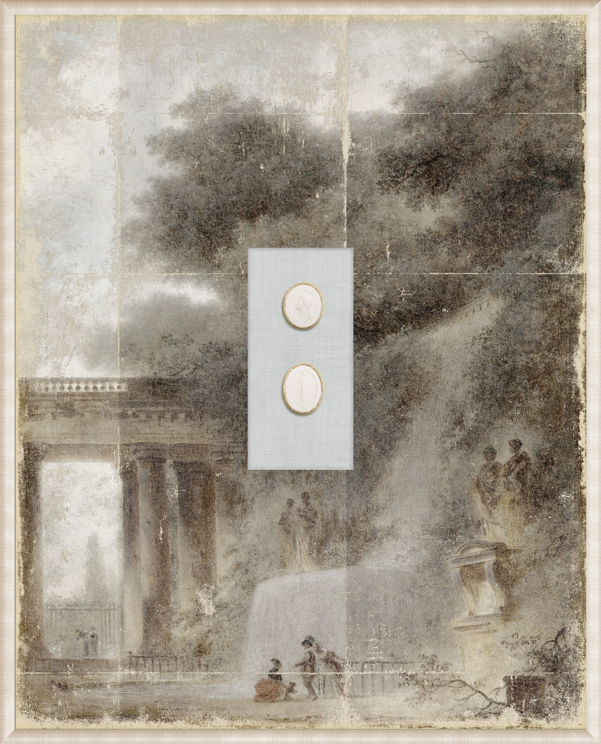 Grand Tour Intaglio – Fragonard – The Cascade, Form X framed art print, 16.75 × 20.75 in