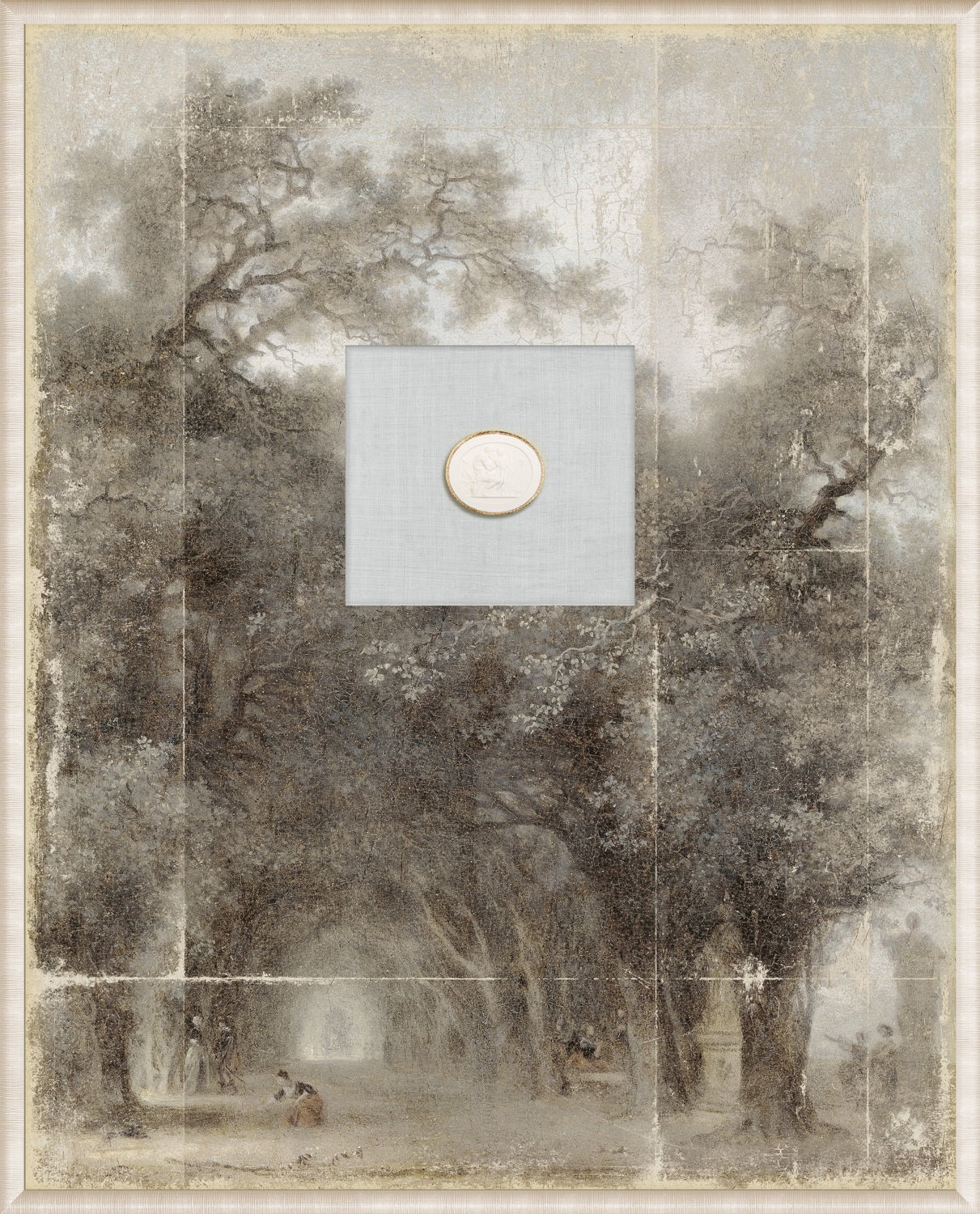 Grand Tour Intaglio – Fragonard – A Shaded Avenue, Form XI framed art print, 16.75 × 20.75 in