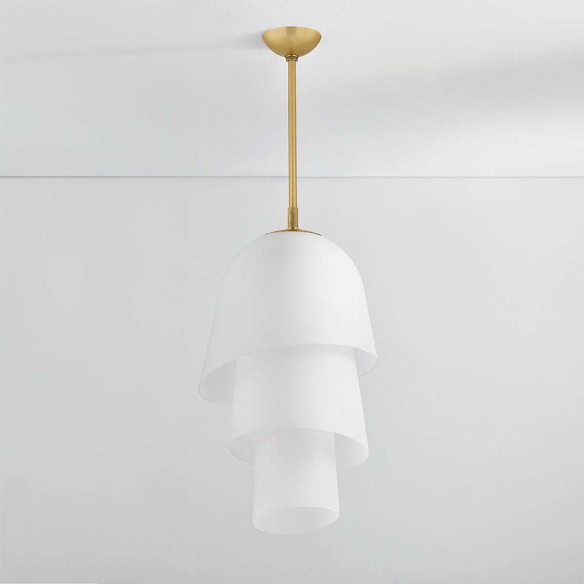 Hela Pendant 18" shown from a second angle to highlight the shade shape and metal detail.