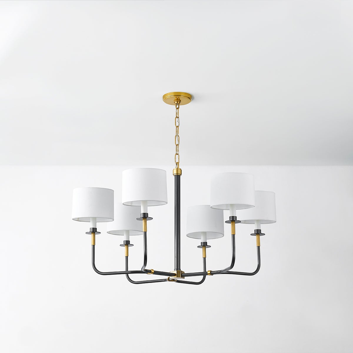 Close-up of the Paramus Chandelier 36" showing the frame, arms, and shade detail.