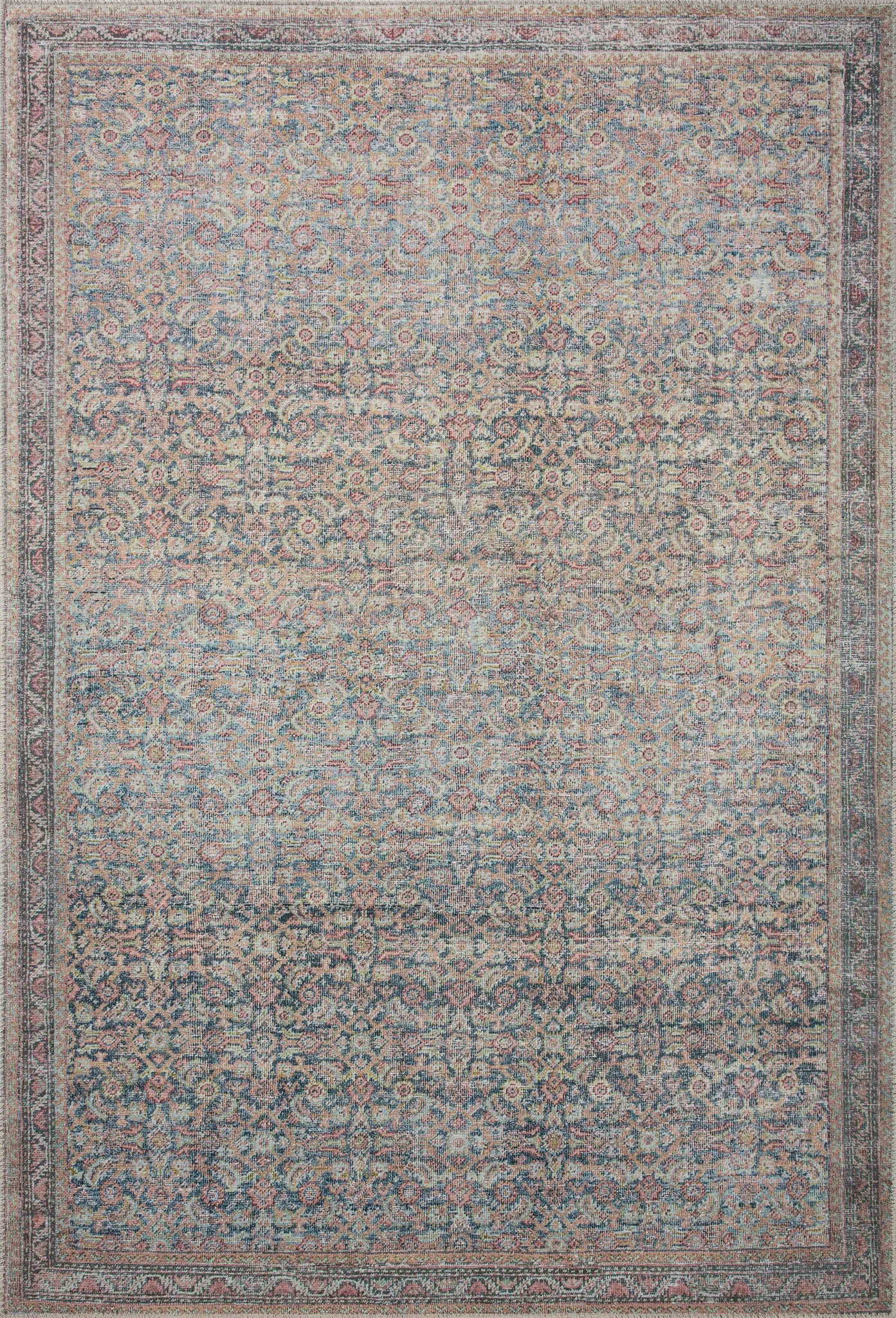front view of Adrian Denim / Multi luxury Rug