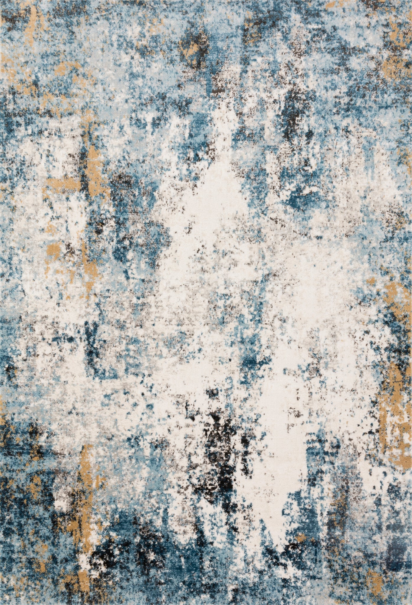 front view of Alchemy Denim / Ivory luxury Rug