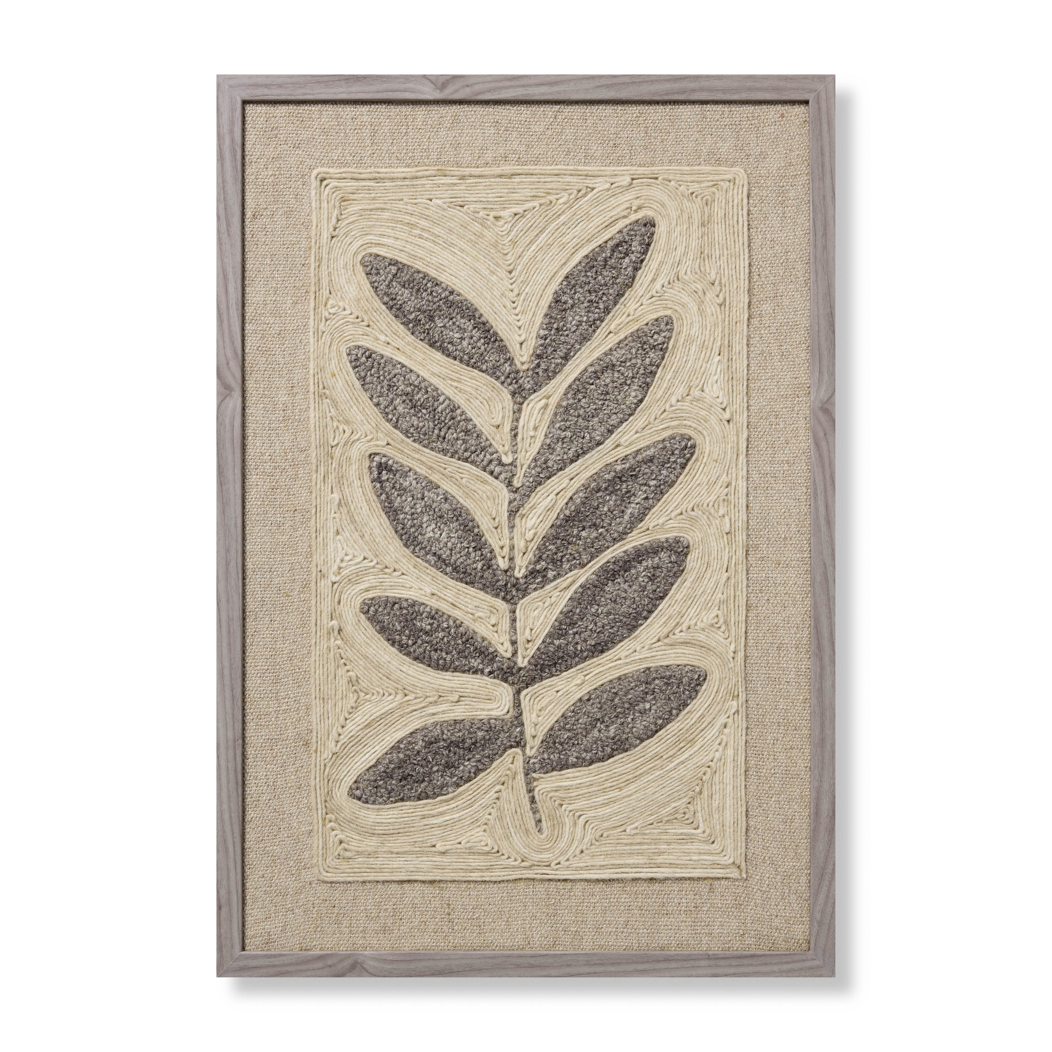 Frond & Fog Grey Rug Art - Aerial Image