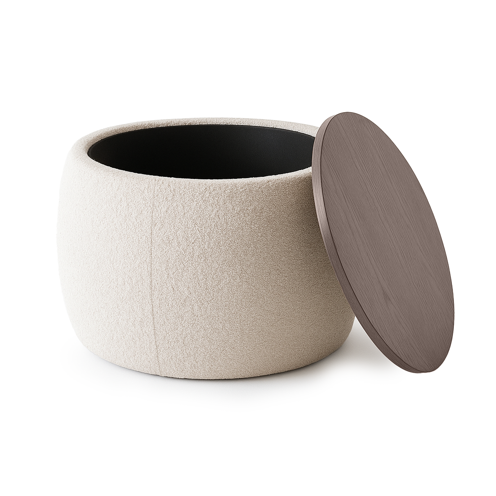 Pouf de rangement en frêne