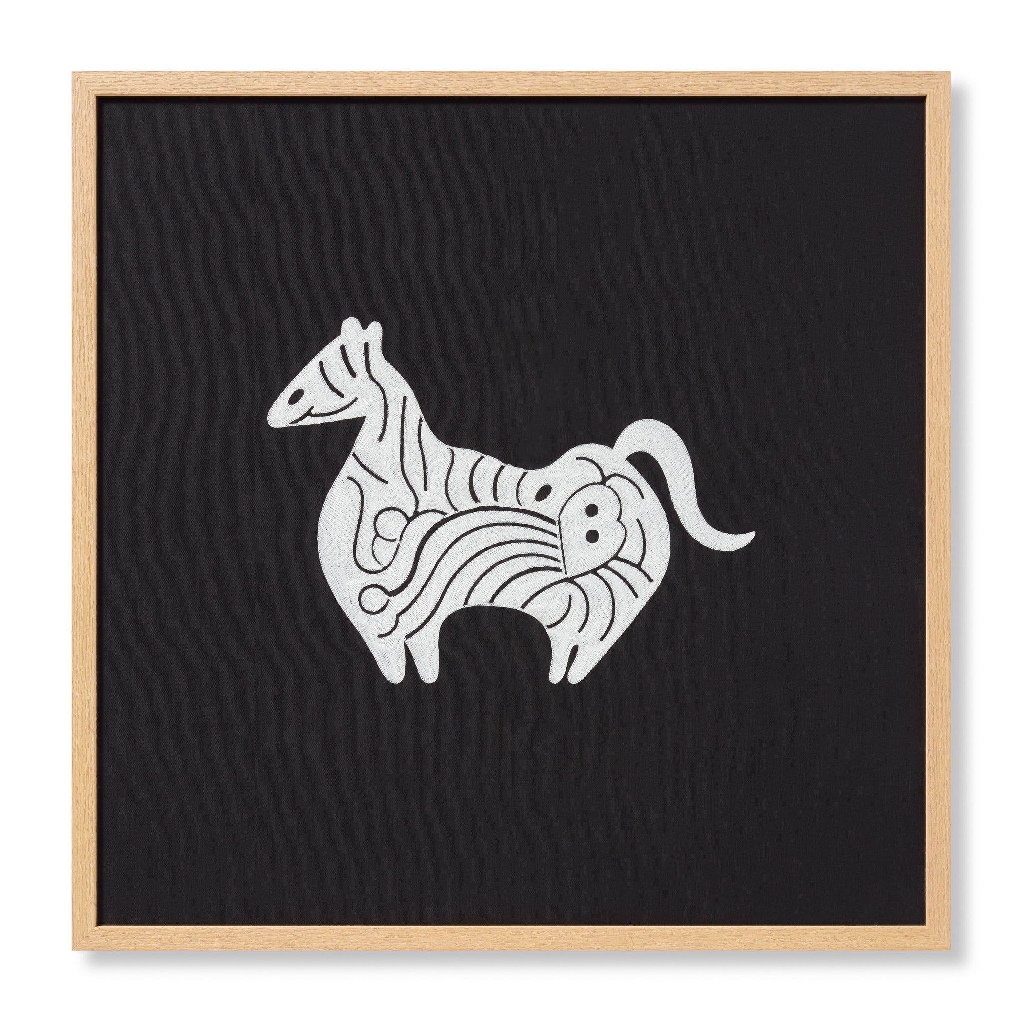 front view of Farasi Black / Ivory luxury Artwork