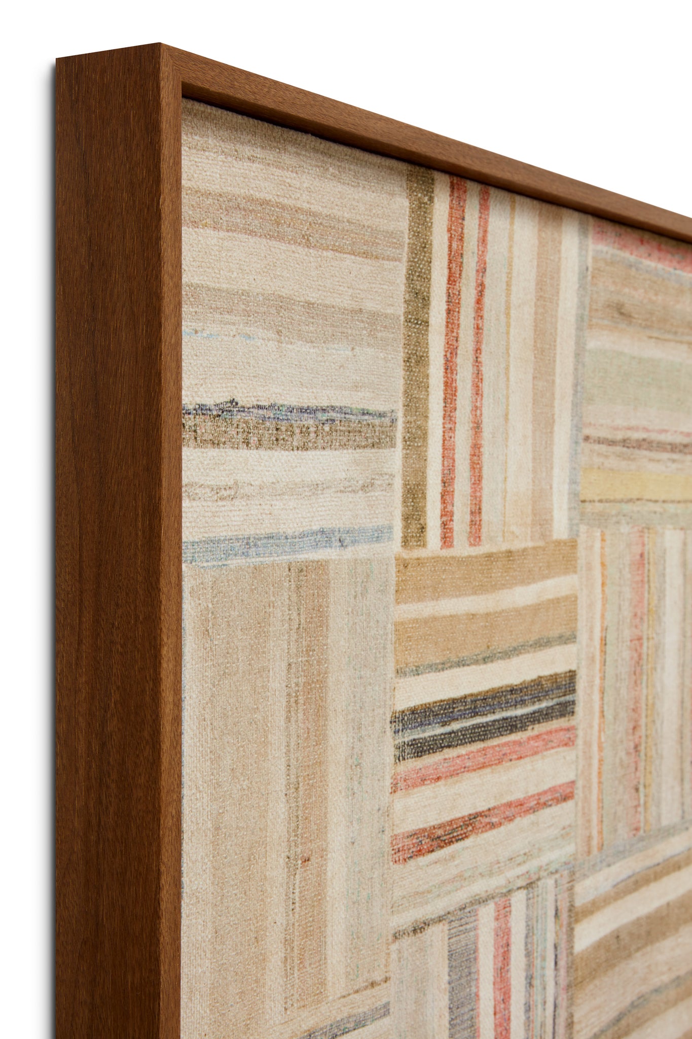 Parquet Multi / Beige Rug Art - Wall Art Corner (V)