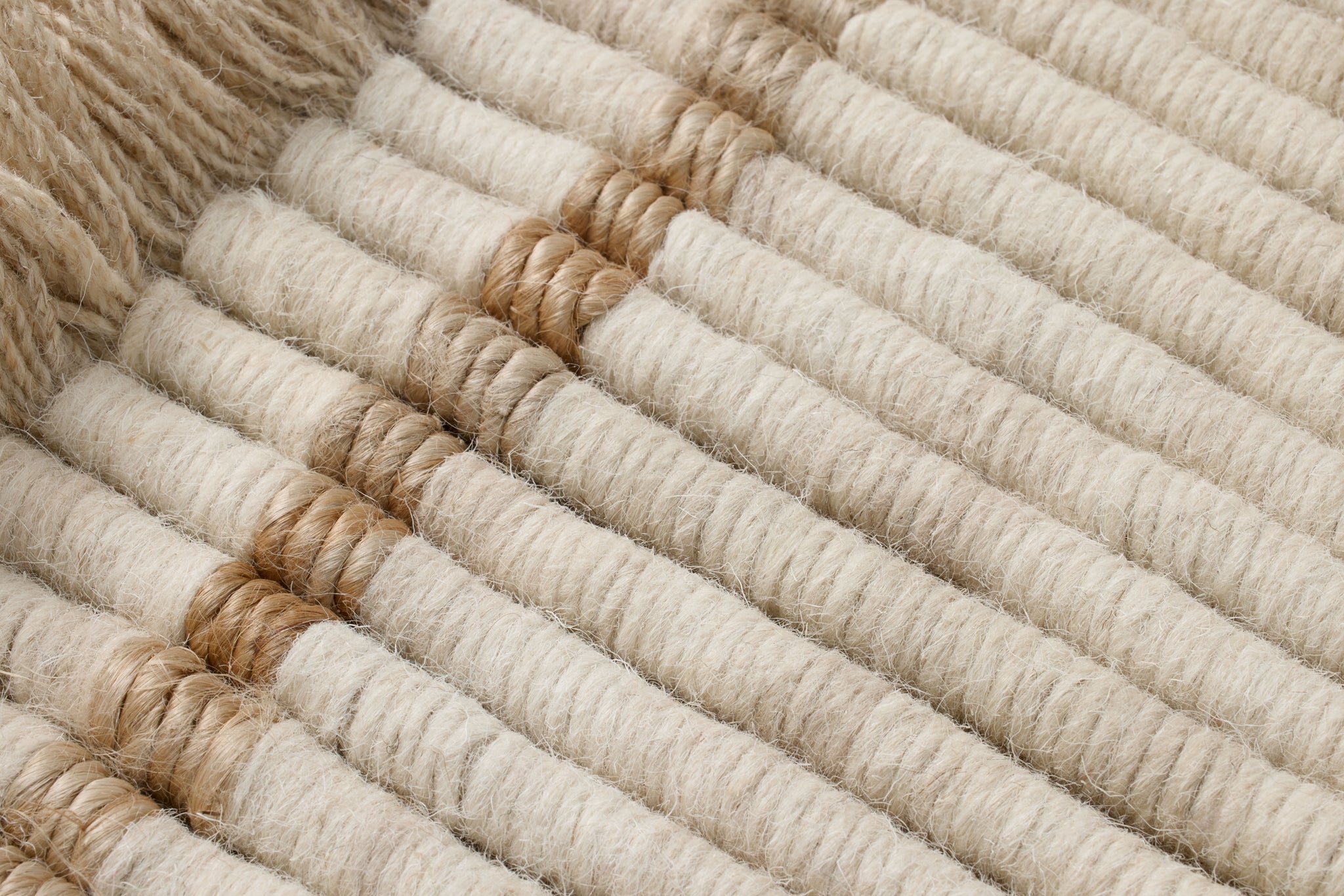 All Coiled Up Ivory / Natural Rug Art - Macro Detail (H)