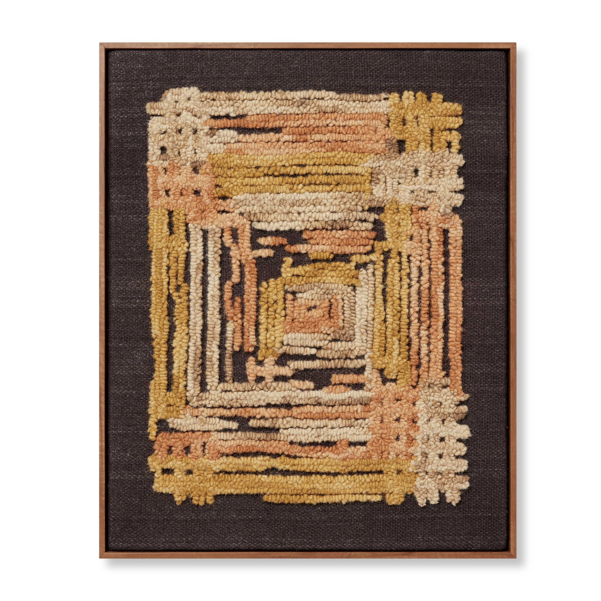 Intersecting Gold / Orange Rug Art - Aerial Image