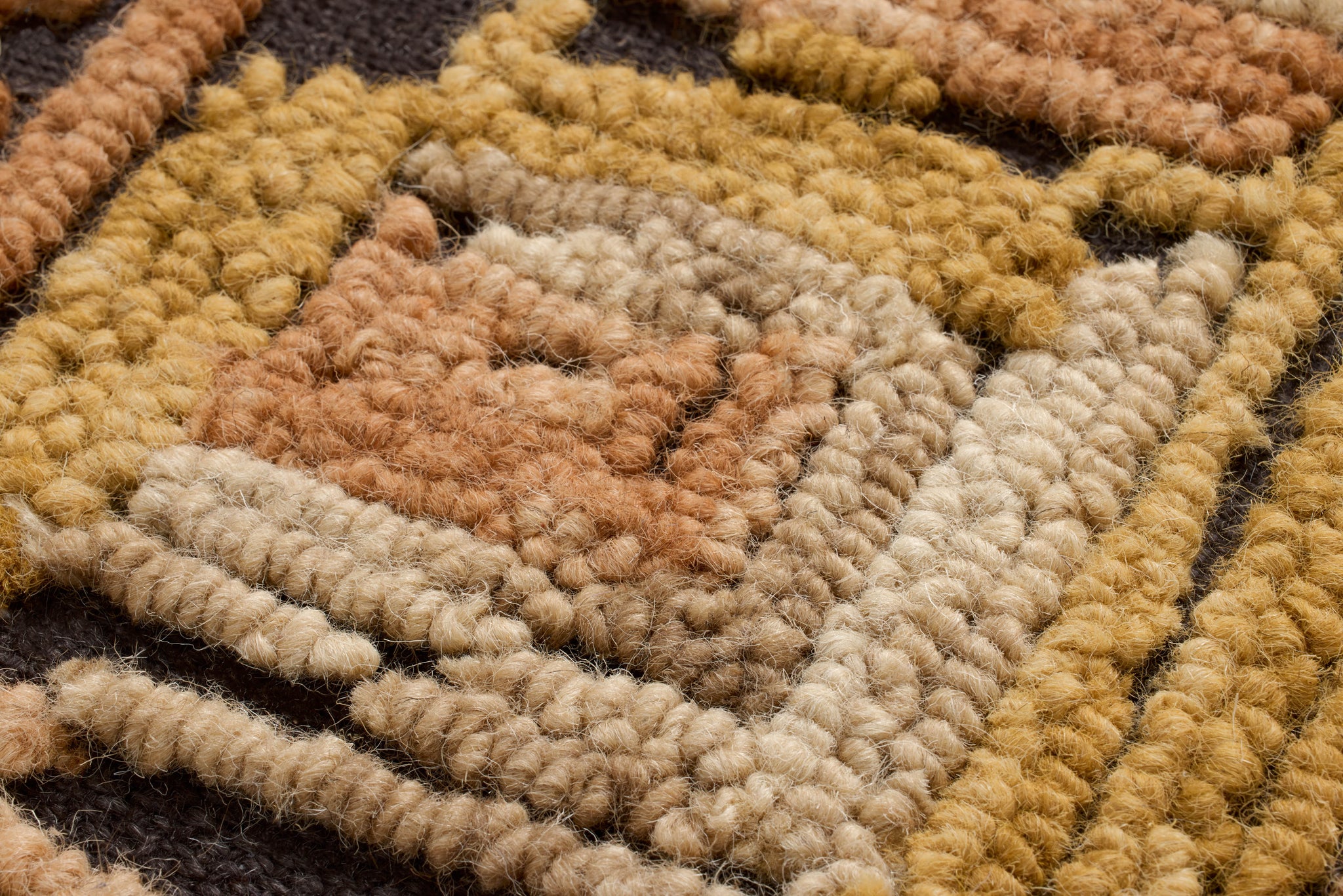 Intersecting Gold / Orange Rug Art - Macro Detail (H)
