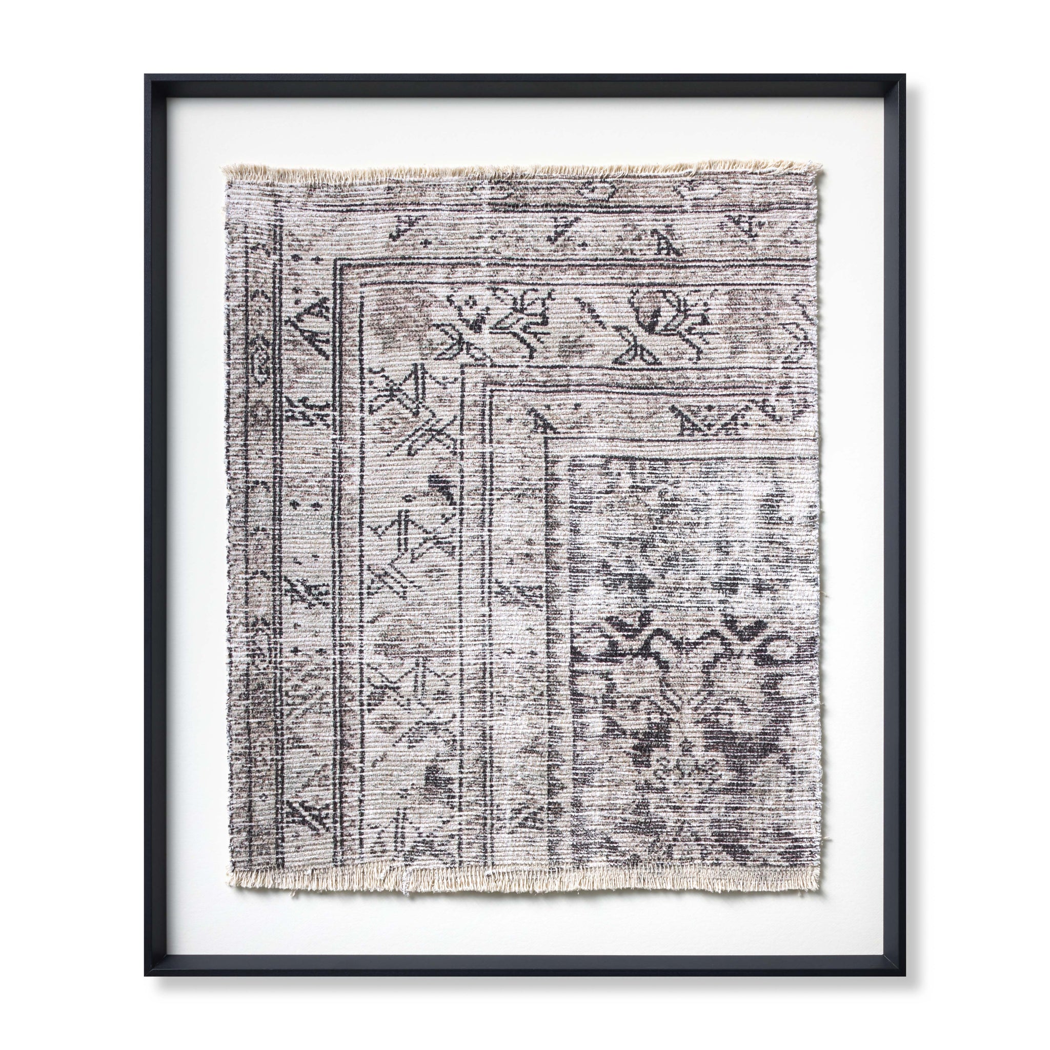 Aleppo Black / Ivory Rug Art - Aerial Image