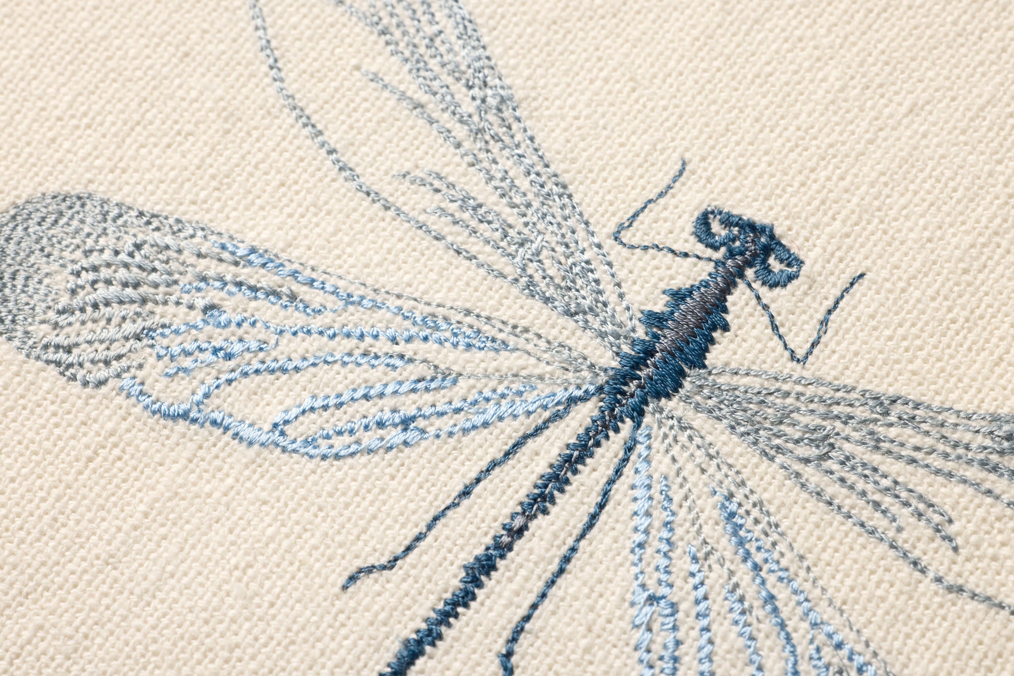 Dragonfly Blue Blue / Beige Rug Art - Macro Detail (H)