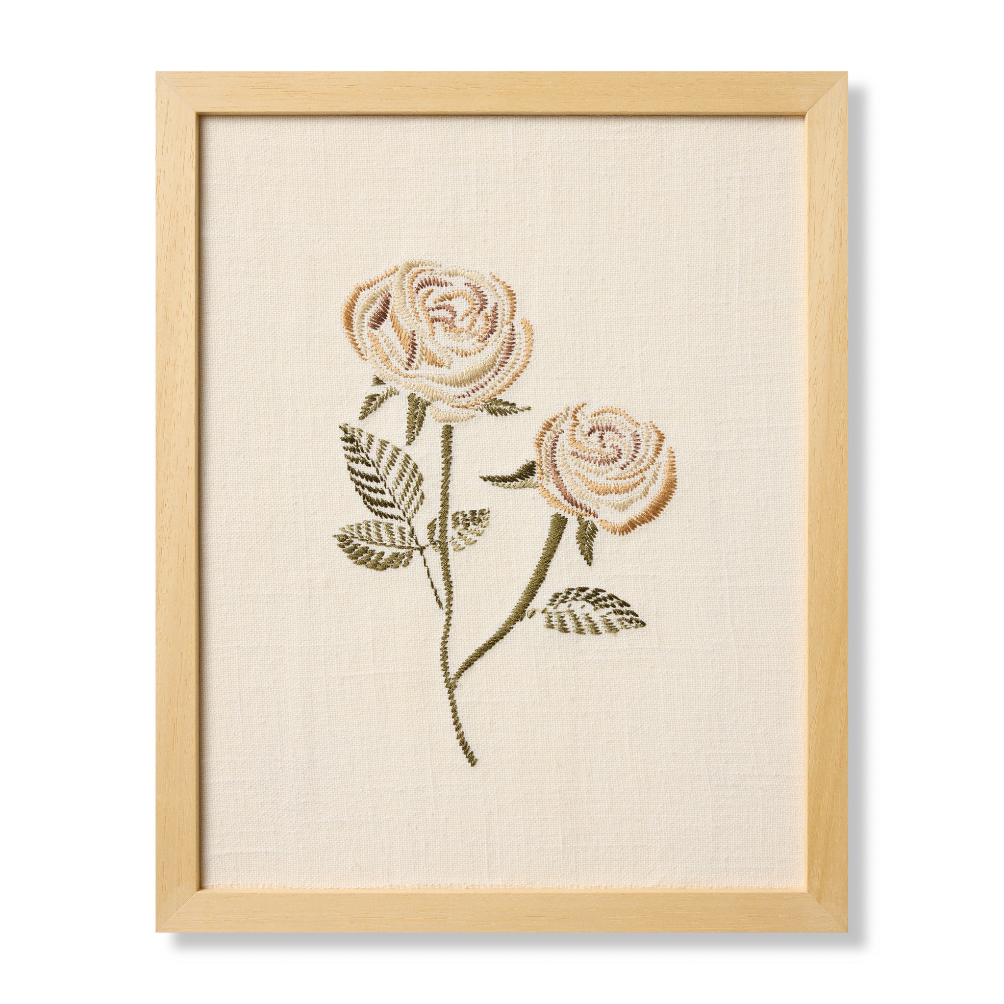 Rose Bud Beige Beige / Green Rug Art - Aerial Image