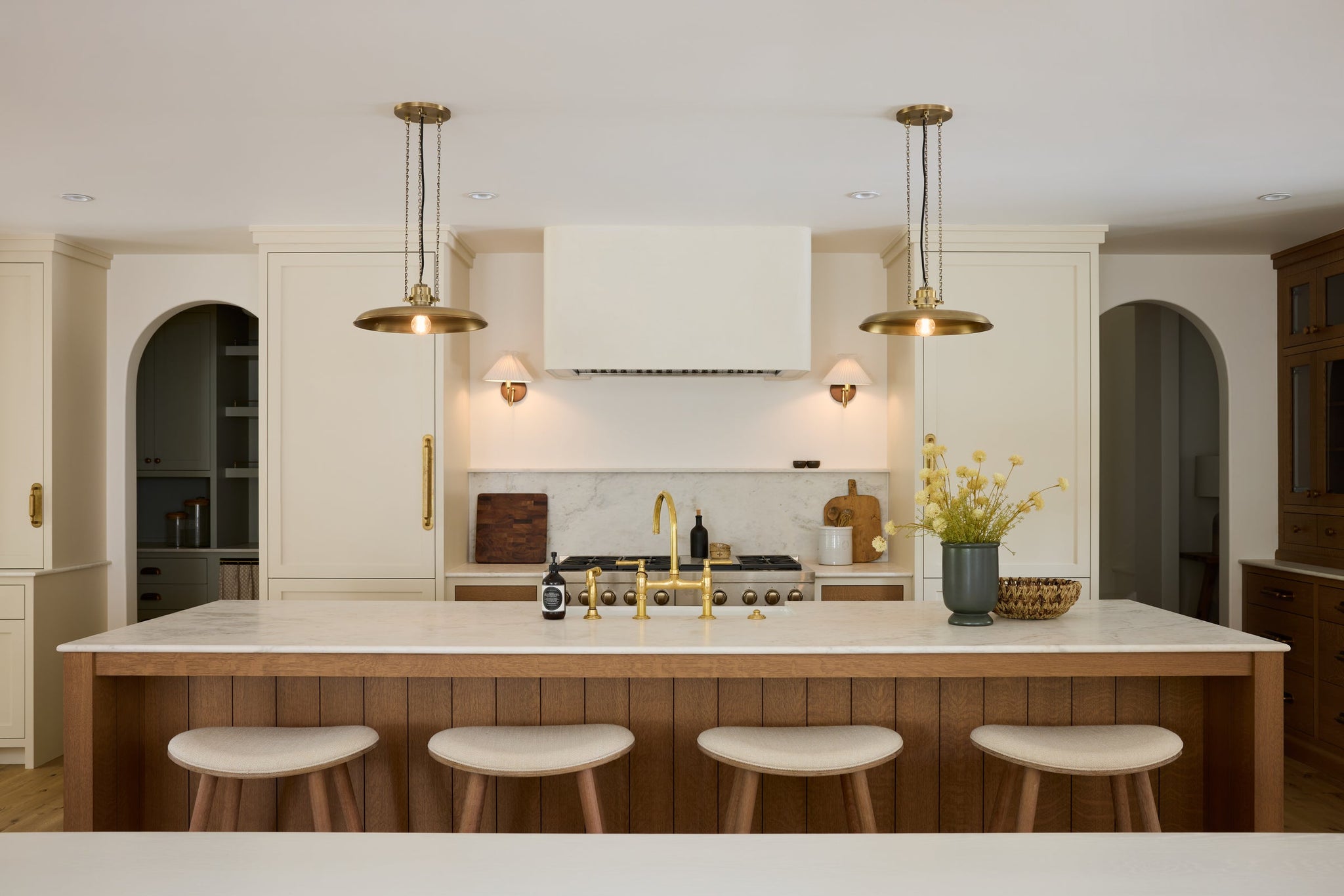 Rainhill Pendant 24" styled in a welcoming entryway for warm, layered light at Laurie Yapp Home.