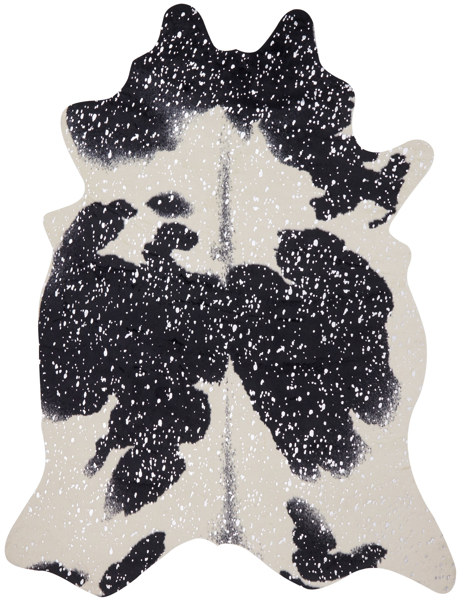front view of Bryce Black / Silver luxury Rug