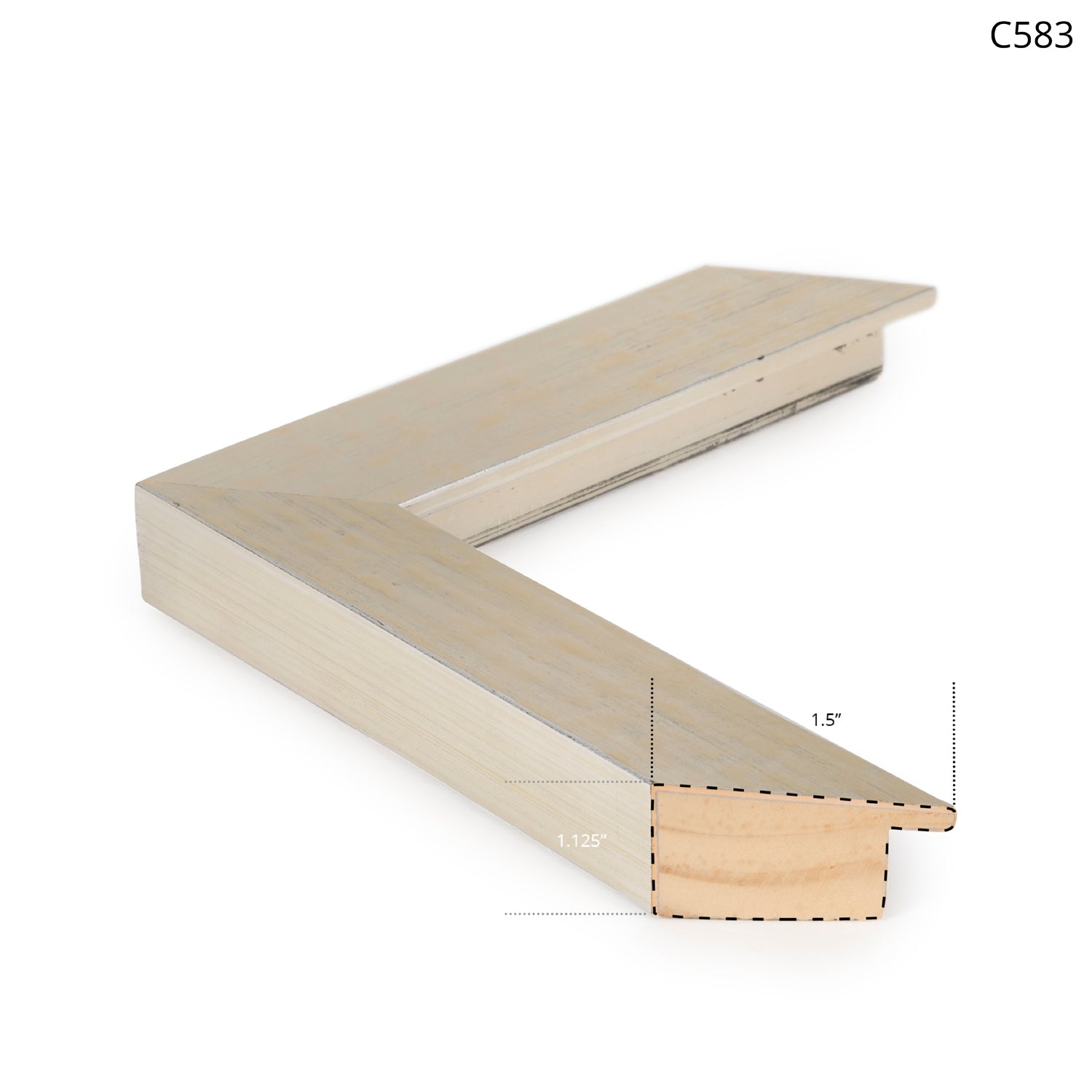Light wood picture frame with a modern design, angled view showcasing the corner detail