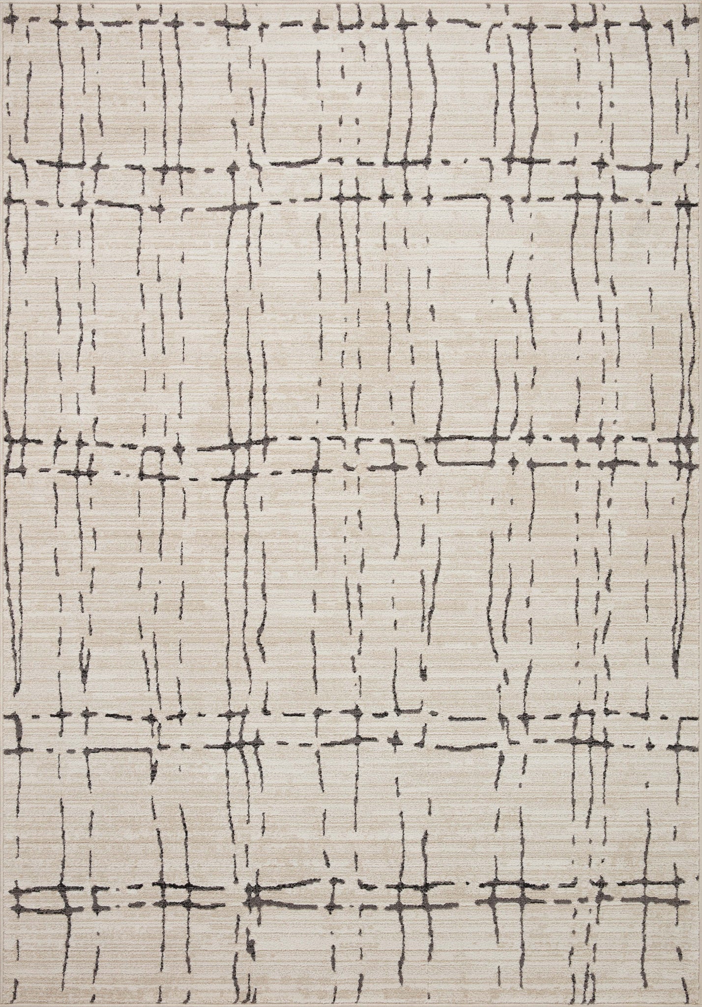 front view of Darby Sand / Dk. Grey luxury Rug