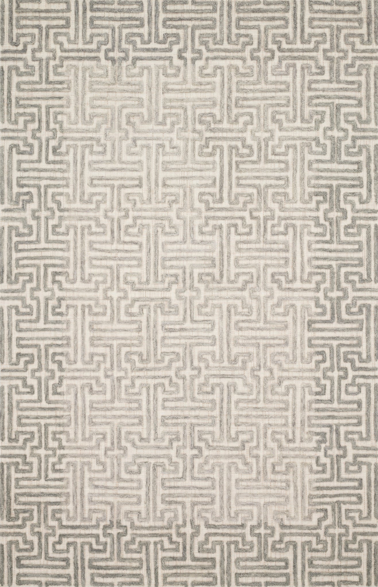 front view of Ehren Stone / Sand luxury Rug