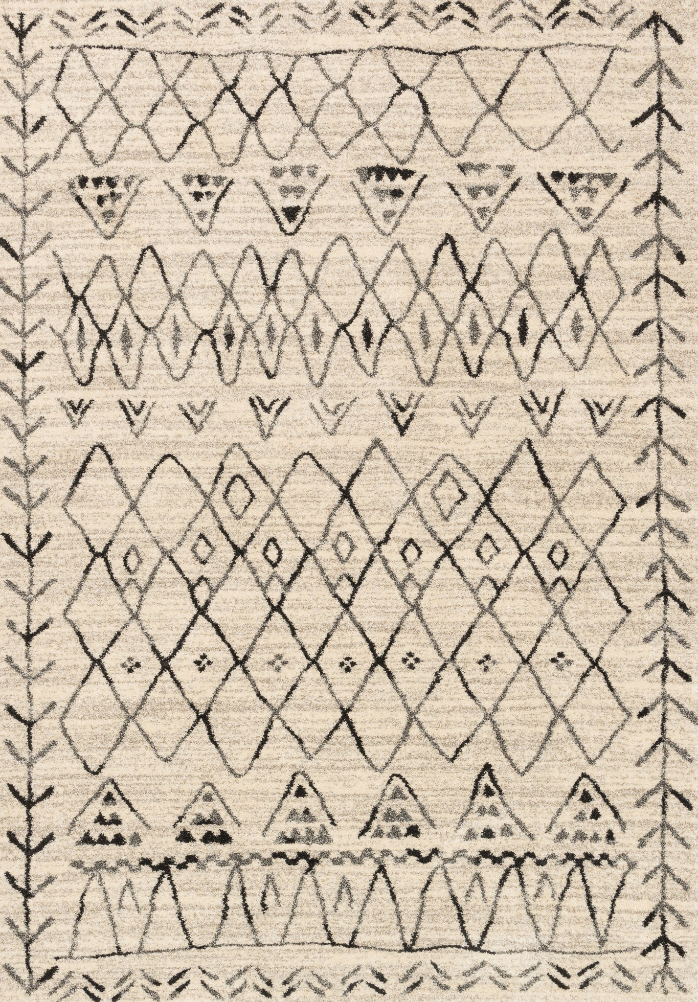 front view of Emory Heather Gray / Black luxury Rug