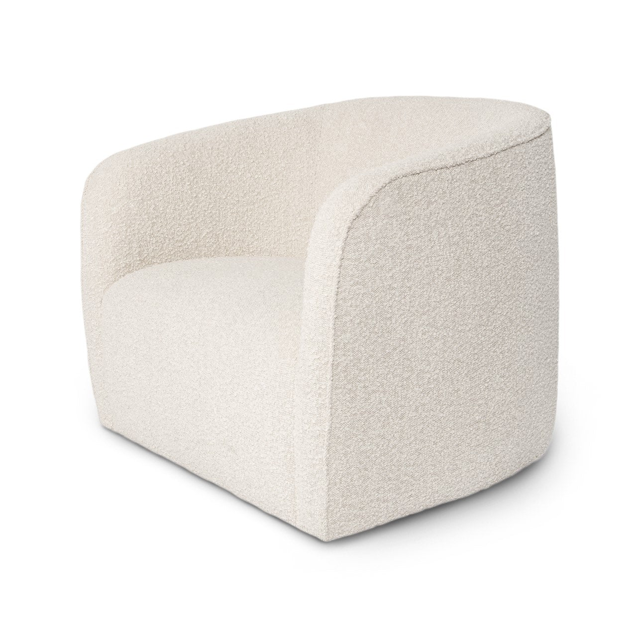 White textured armchair on a white background
