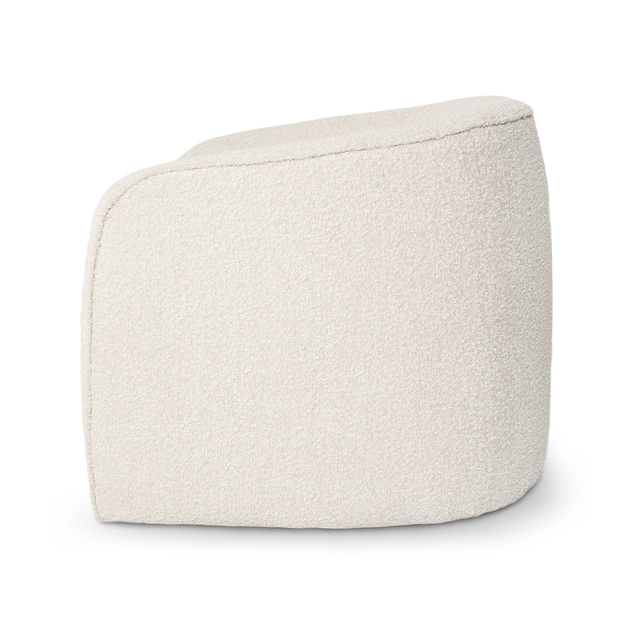 Beige pouf on a white background