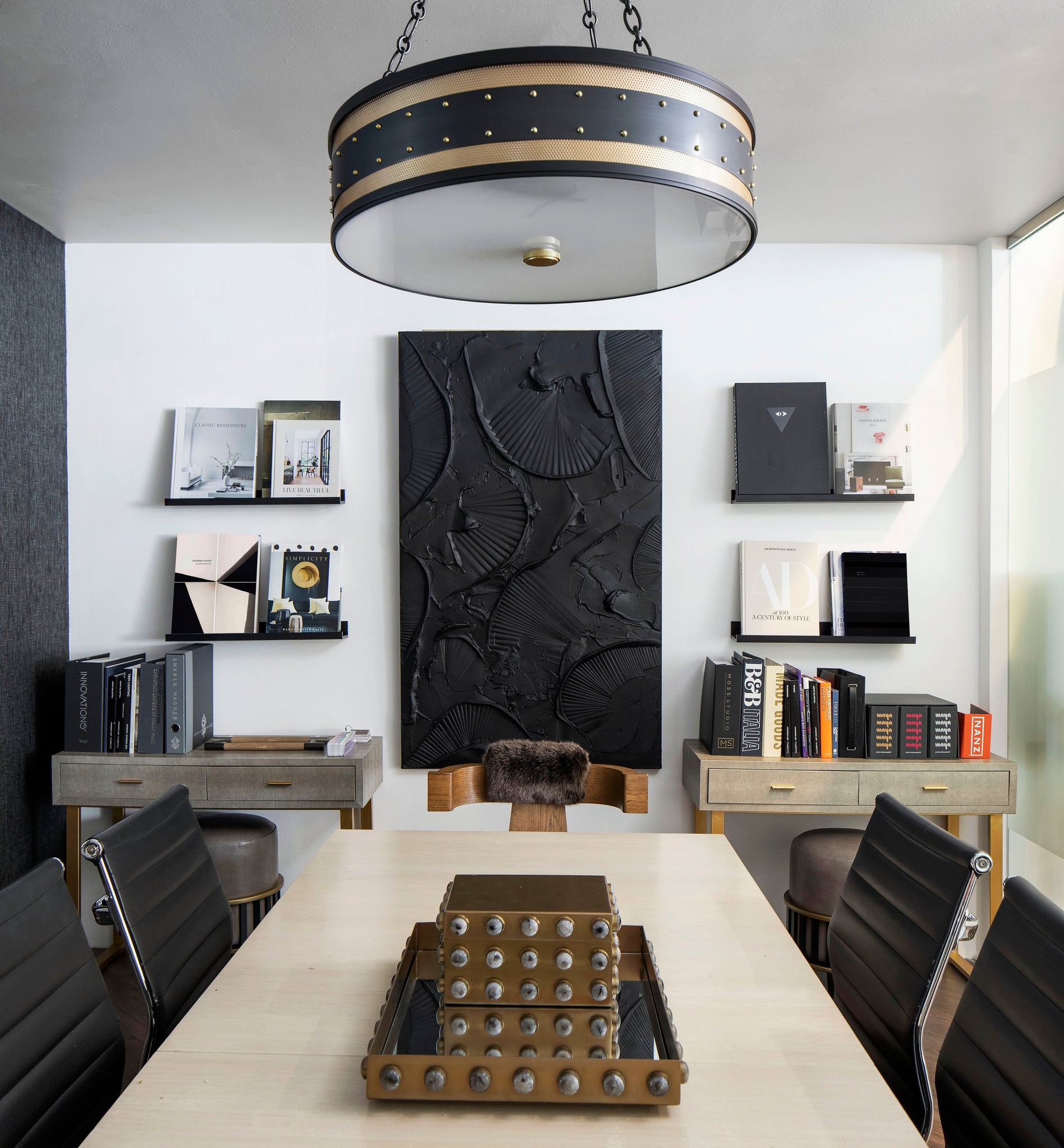 Gaines Chandelier 22" styled in a formal living room for warm, layered light at Laurie Yapp Home.