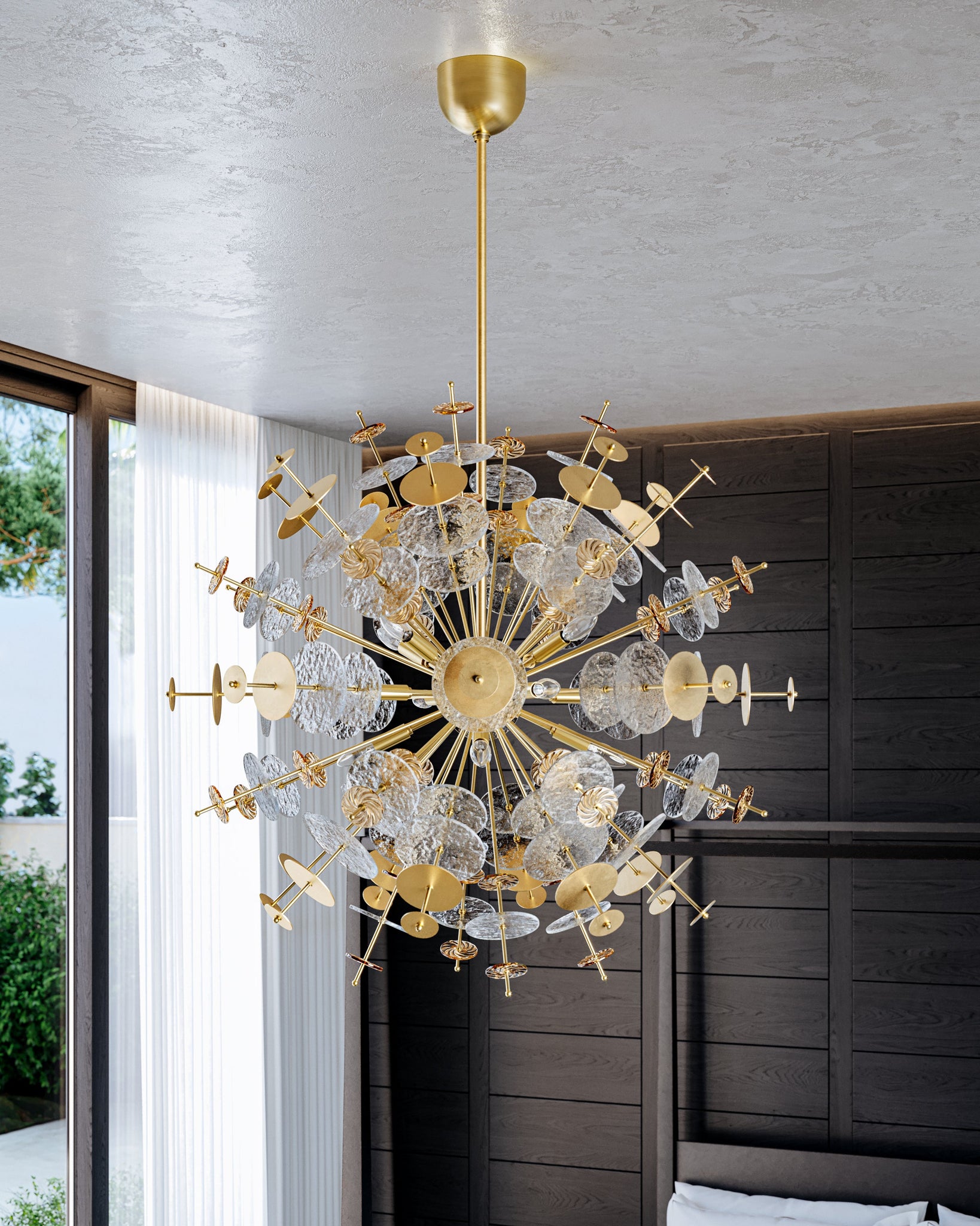Gleason Chandelier 40.5" styled in an elegant dining room for warm, layered light at Laurie Yapp Home.