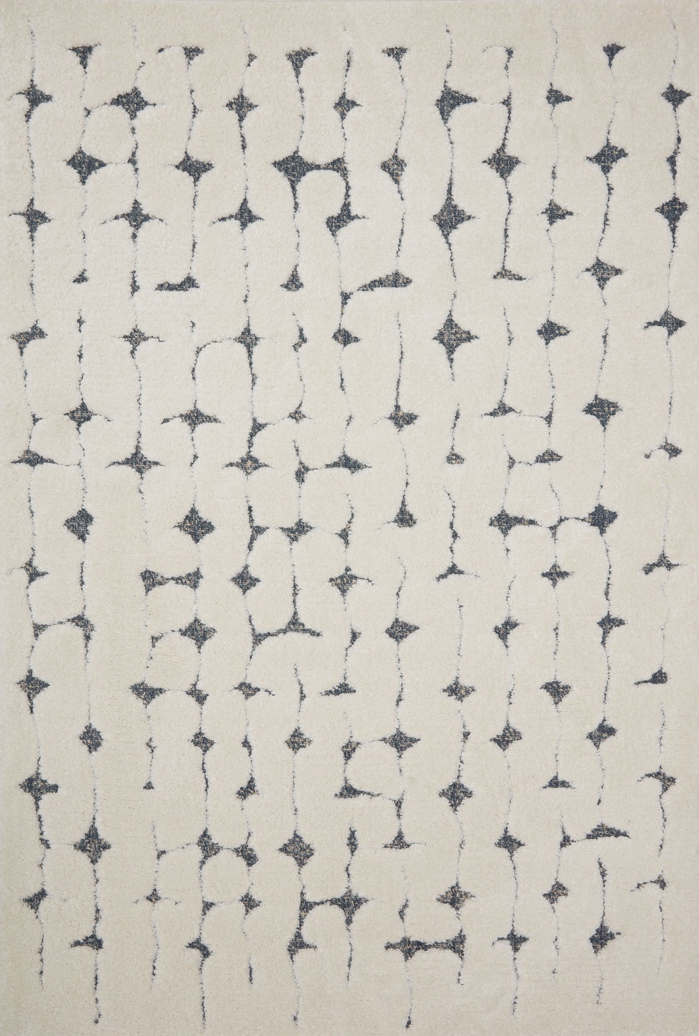 front view of Hagen White / Navy luxury Rug