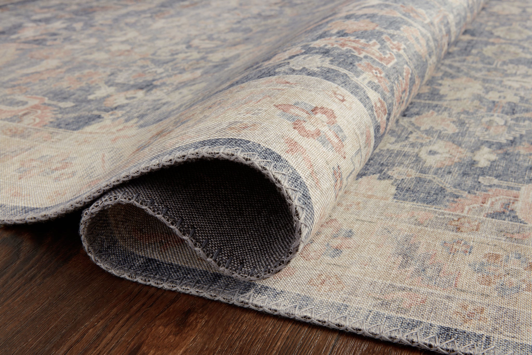 lifestyle view of Hathaway Denim / Multi luxury Rug