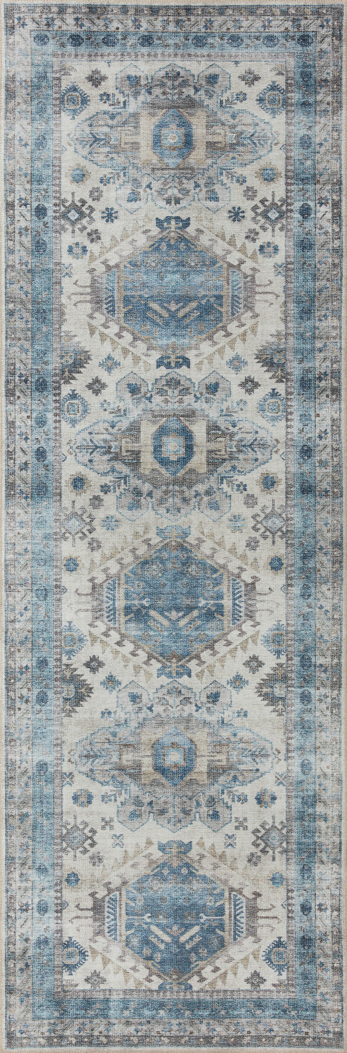 detail view of Heidi Ivory / Ocean luxury Rug