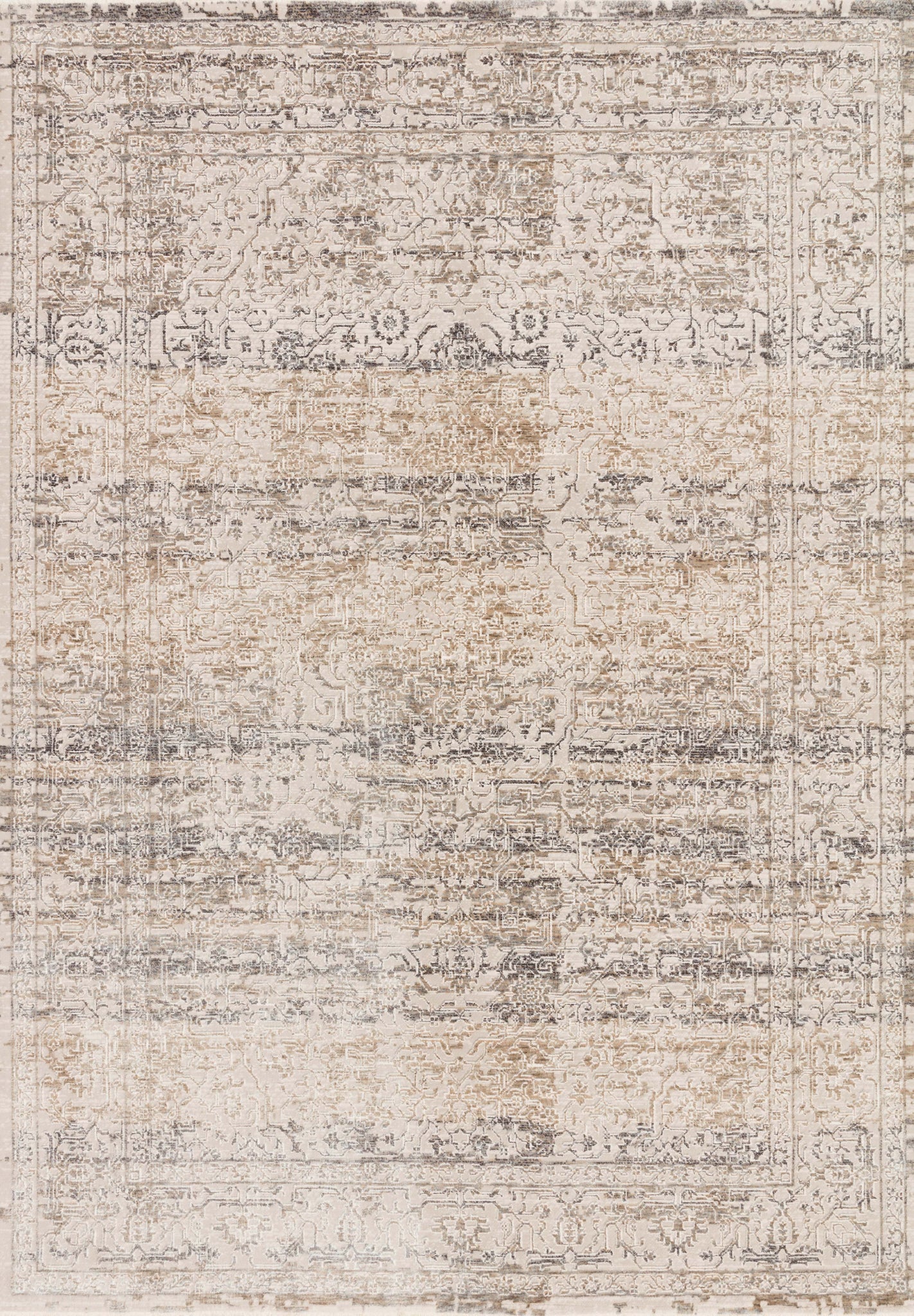 front view of Homage Beige / Grey luxury Rug