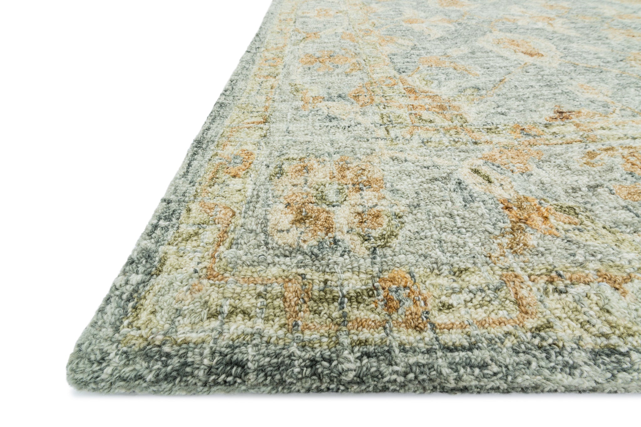 angle view of Juneau Oatmeal / Terracotta luxury Rug
